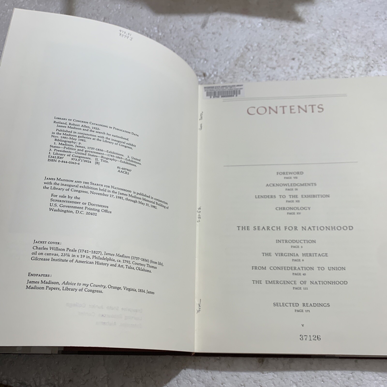 James Madison and the Search for Nationhood 1981 By Robert A. Rutland HC/DJ