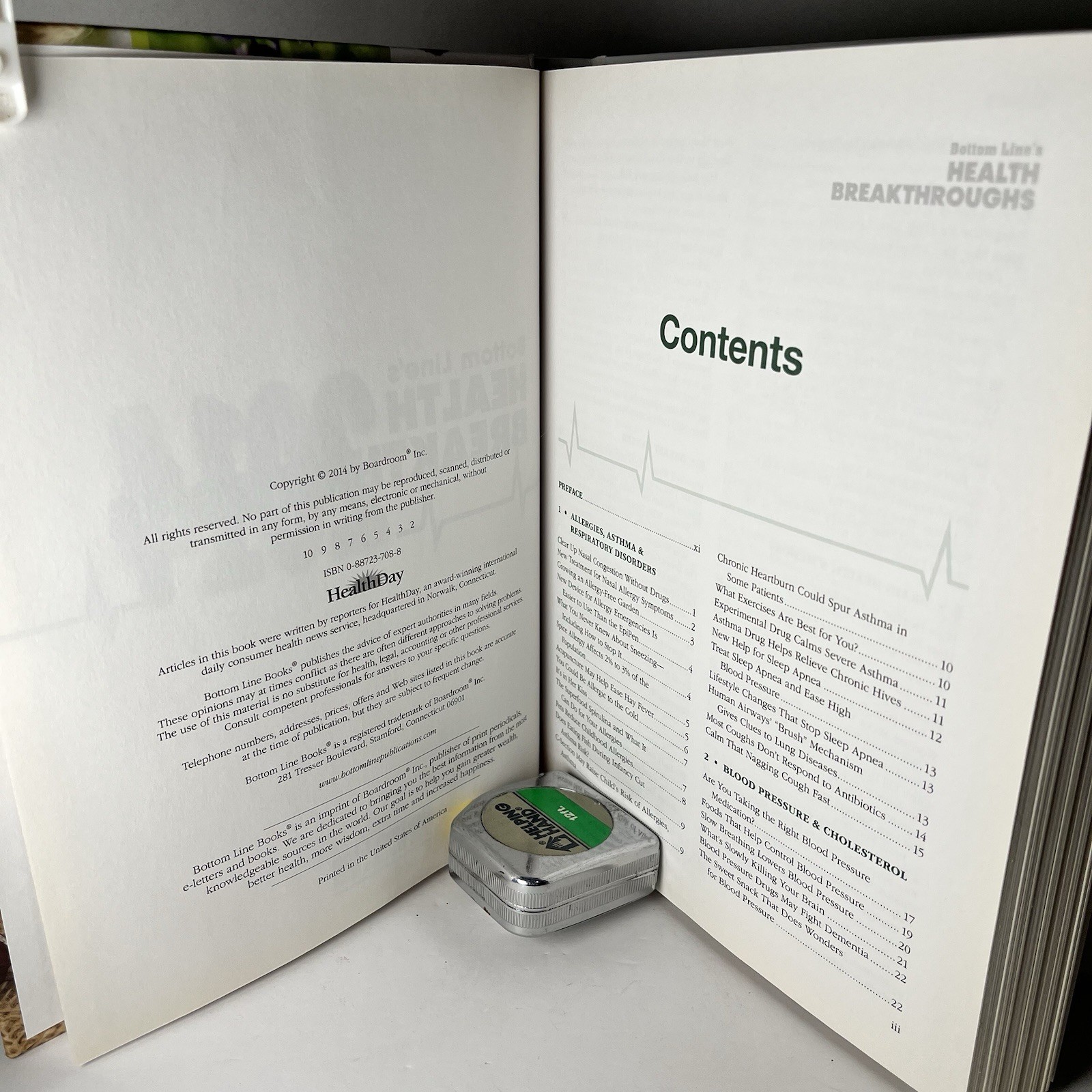 Bottom Line’s Health Breakthroughs 2014 Hardcover Book 372 Pages Like New