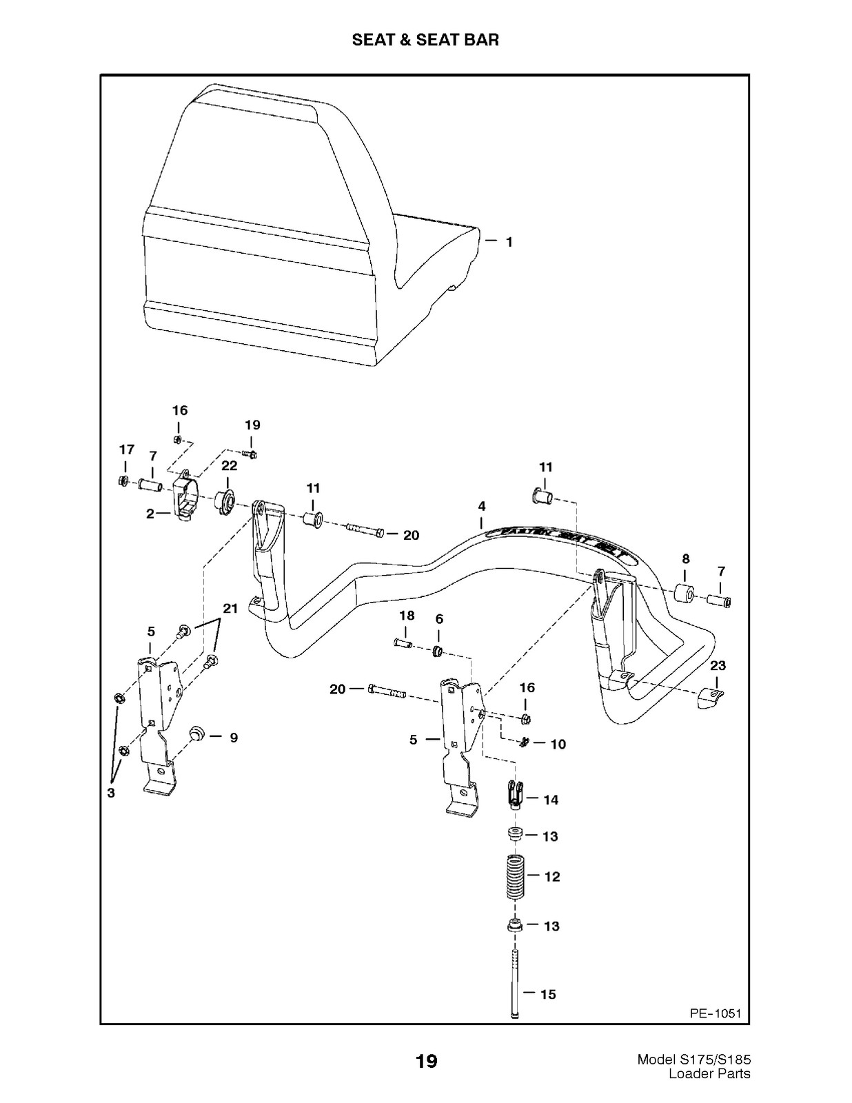 BOBCAT S175 S185 Parts Manual 2003 SN 517625001 Up – WIRE BOUND – TOUGH COVERS
