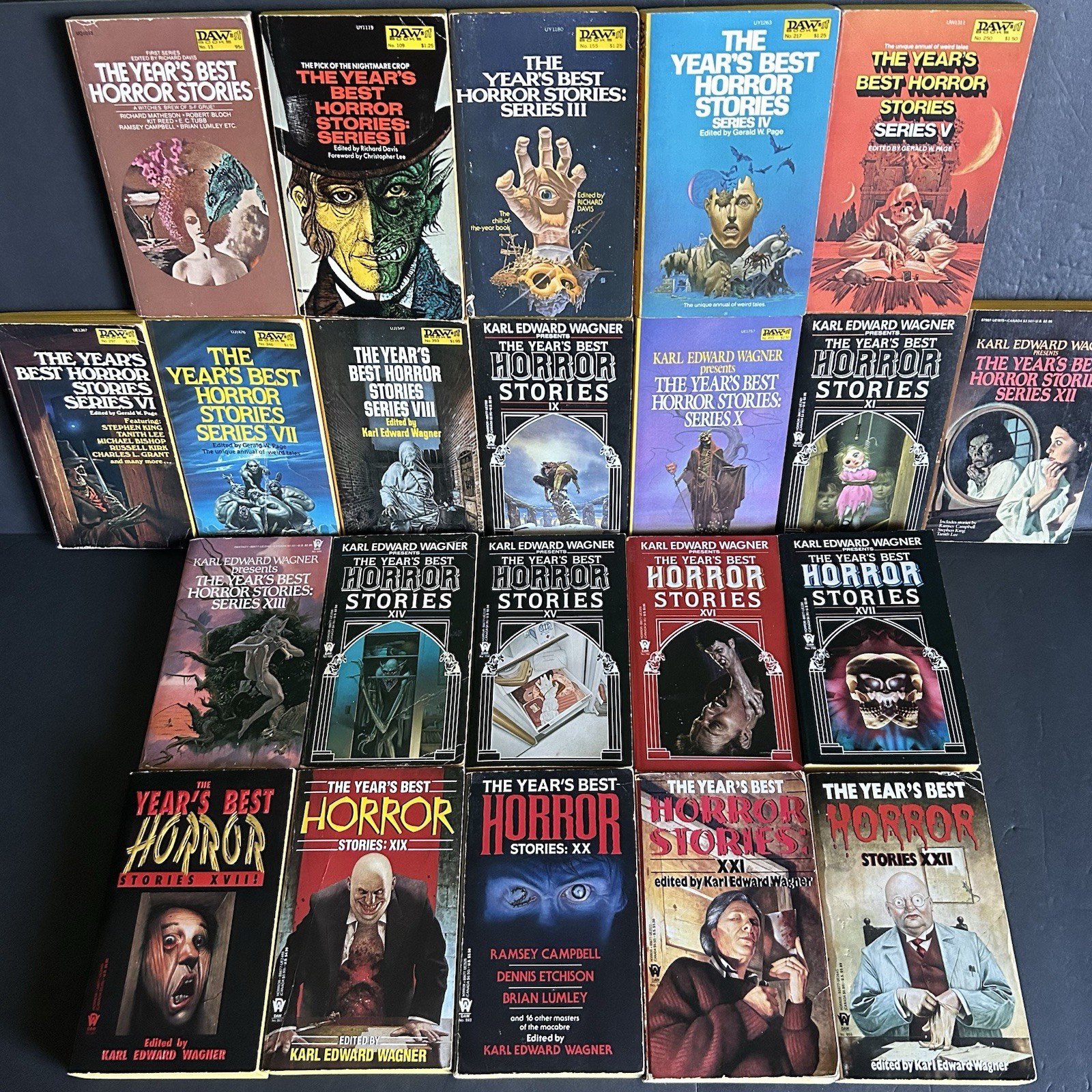 The Year’s Best Horror Stories Complete Series #1-22 DAW Books Vintage Horror PB