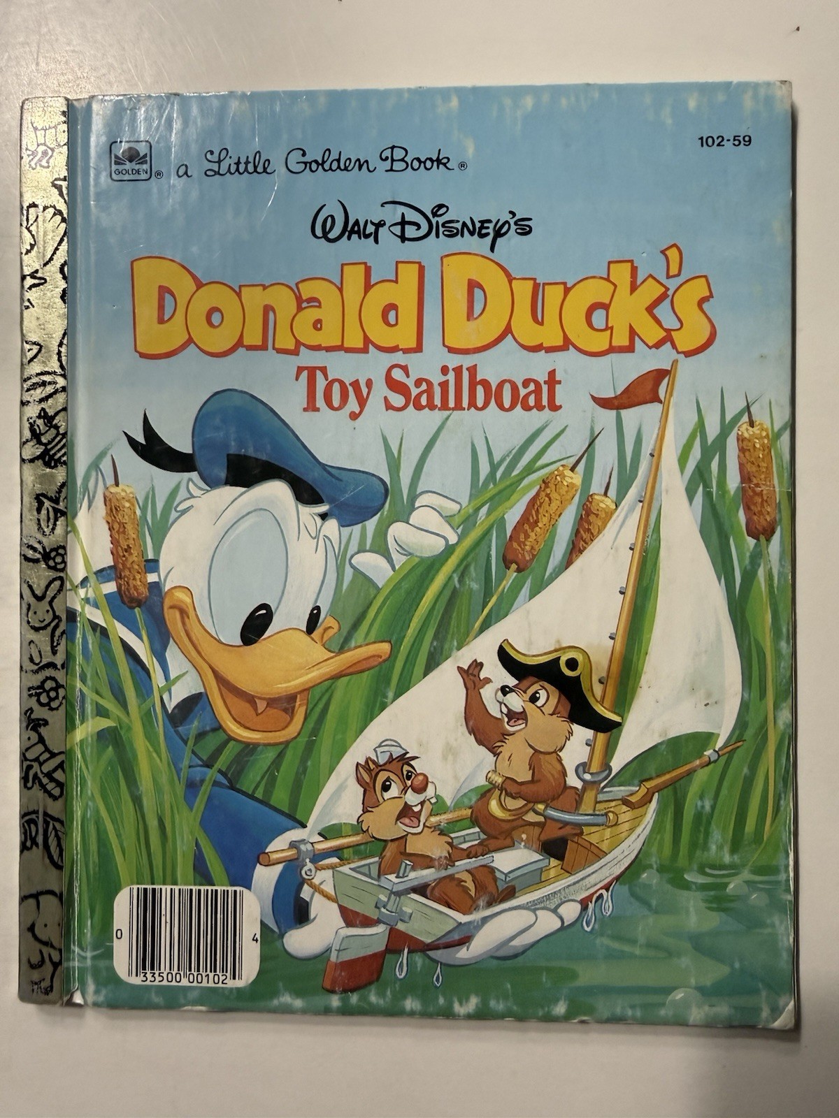 VTG 1990 Walt Disney Donald Duck’s Toy Sailboat Little Golden Book Chips Ahoy