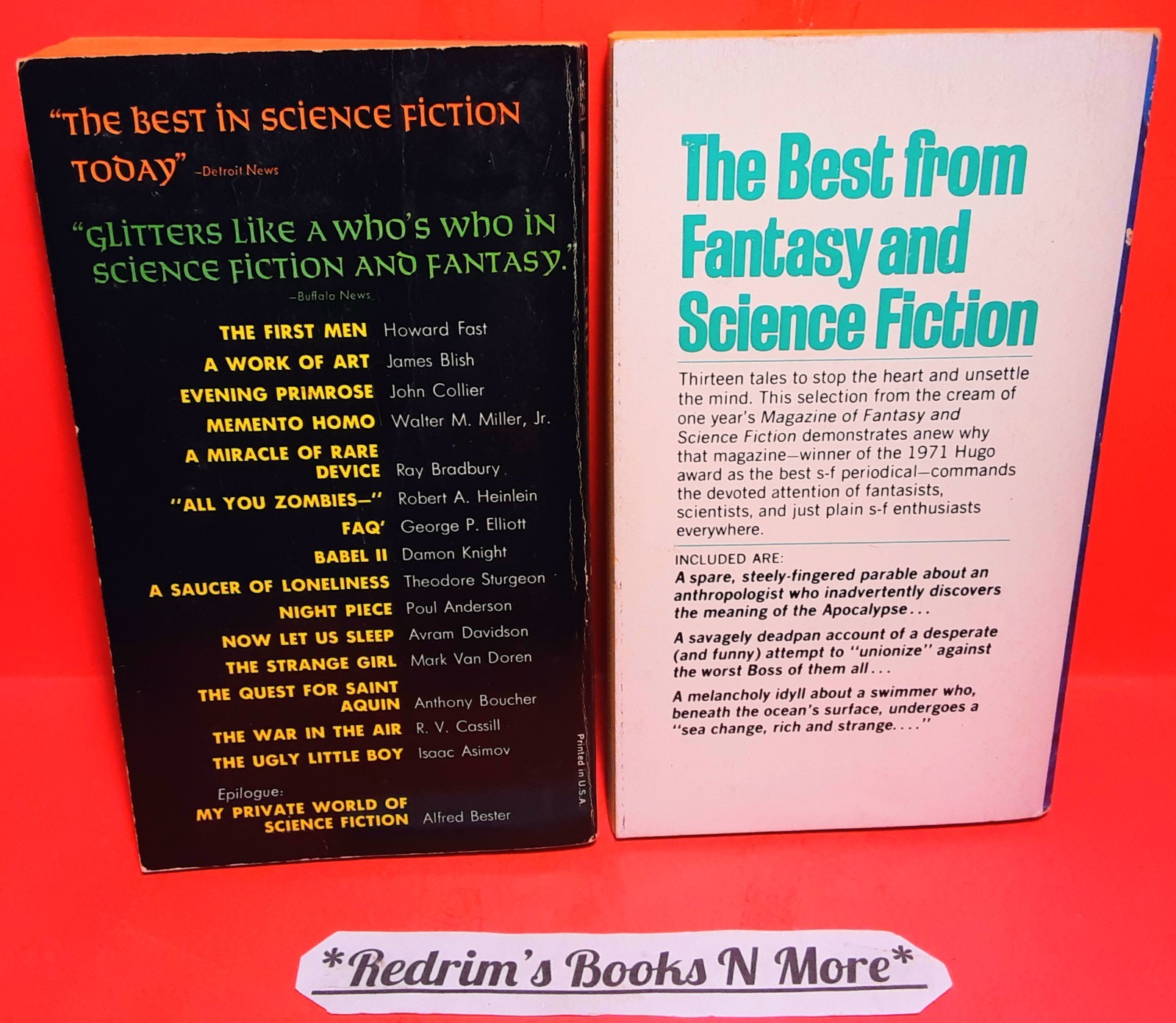 Lot Of 2 Vintage Sci-Fi Compilation Books Ray Bradbury Robert Mills More