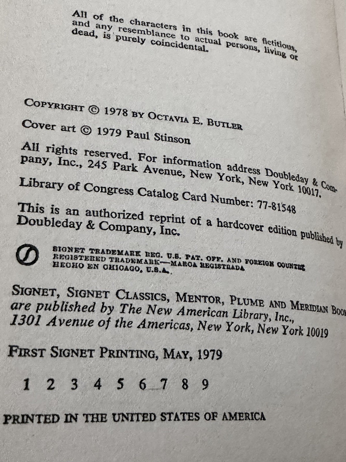Survivor by Octavia E. Butler 1st Edition 1st Printing 1979