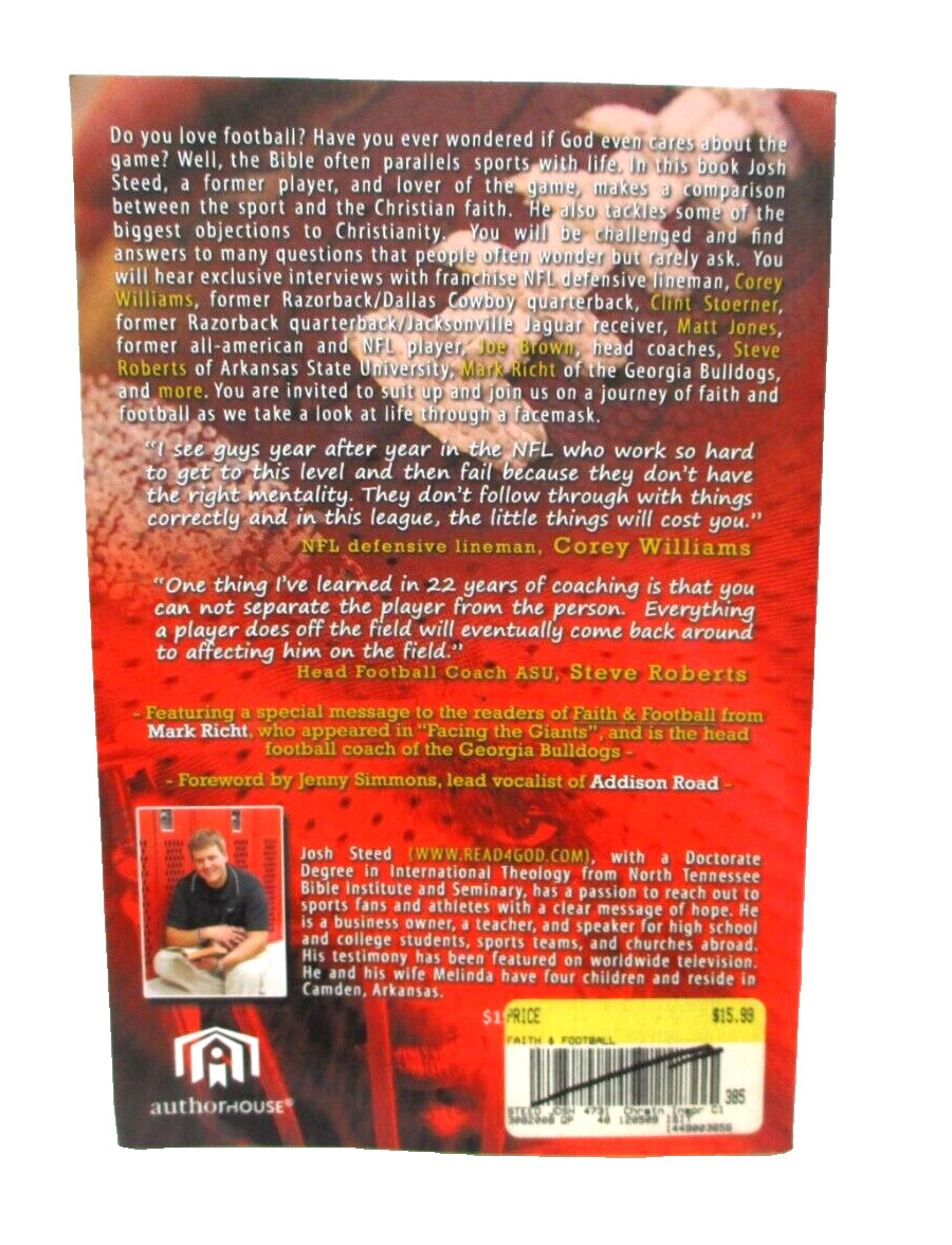 Faith & Football A Look at Life Through a Facemask by Josh Steed religion book