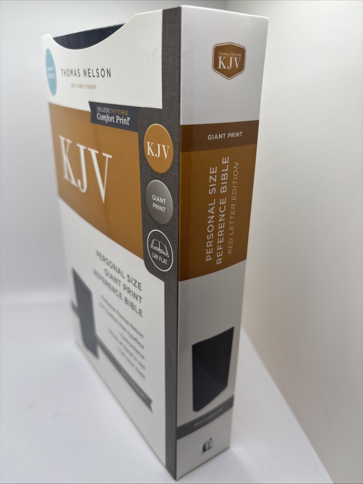 KJV Personal Size Giant Print Reference Bible Thomas Nelson Navy Leathersoft New