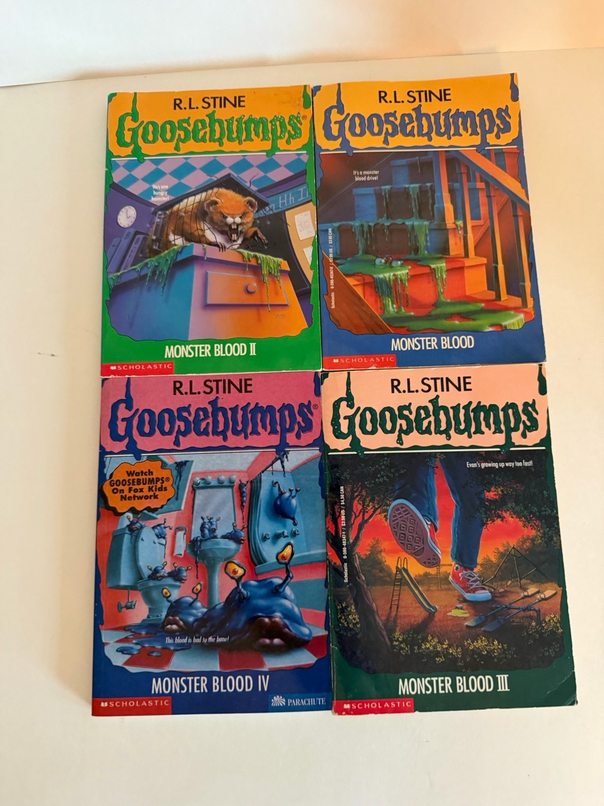 R.L. Stine Goosebumps Monster Blood I-IV Paperback Set