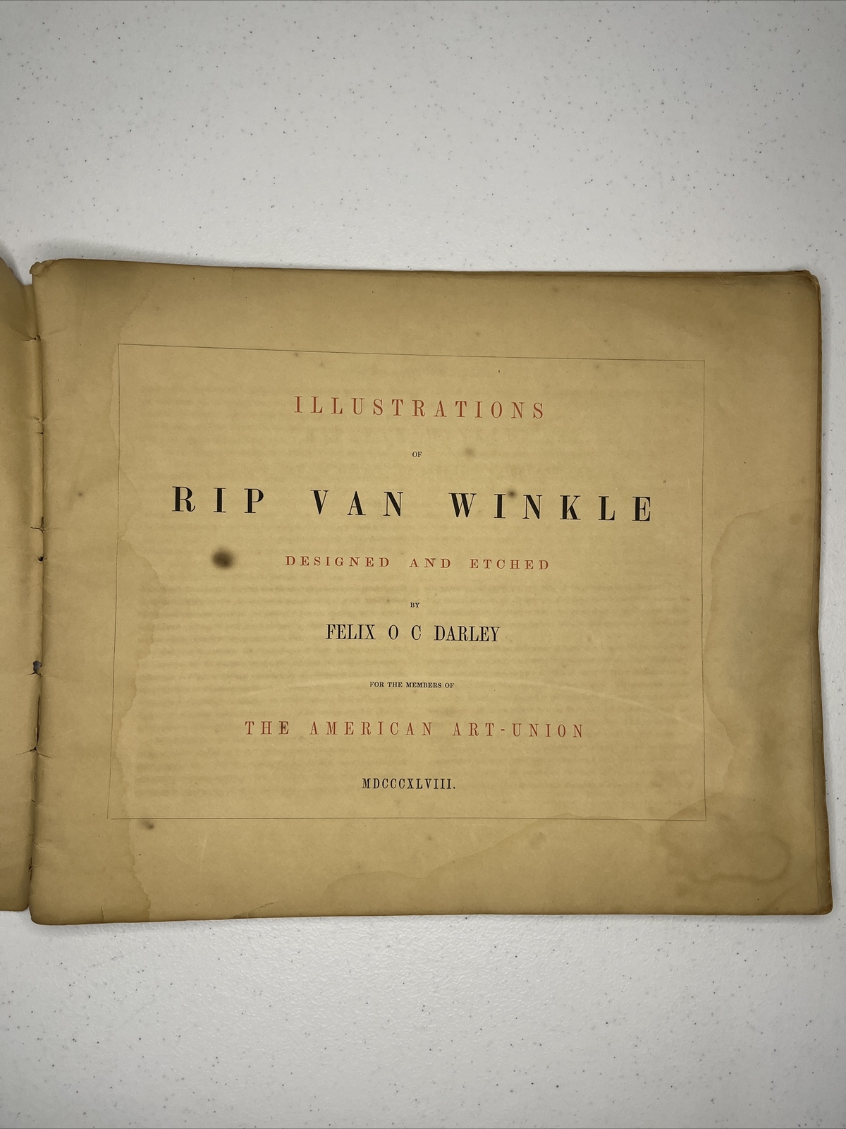 1848 Van Winkle RIP Darley American art union rare books antique illustrated
