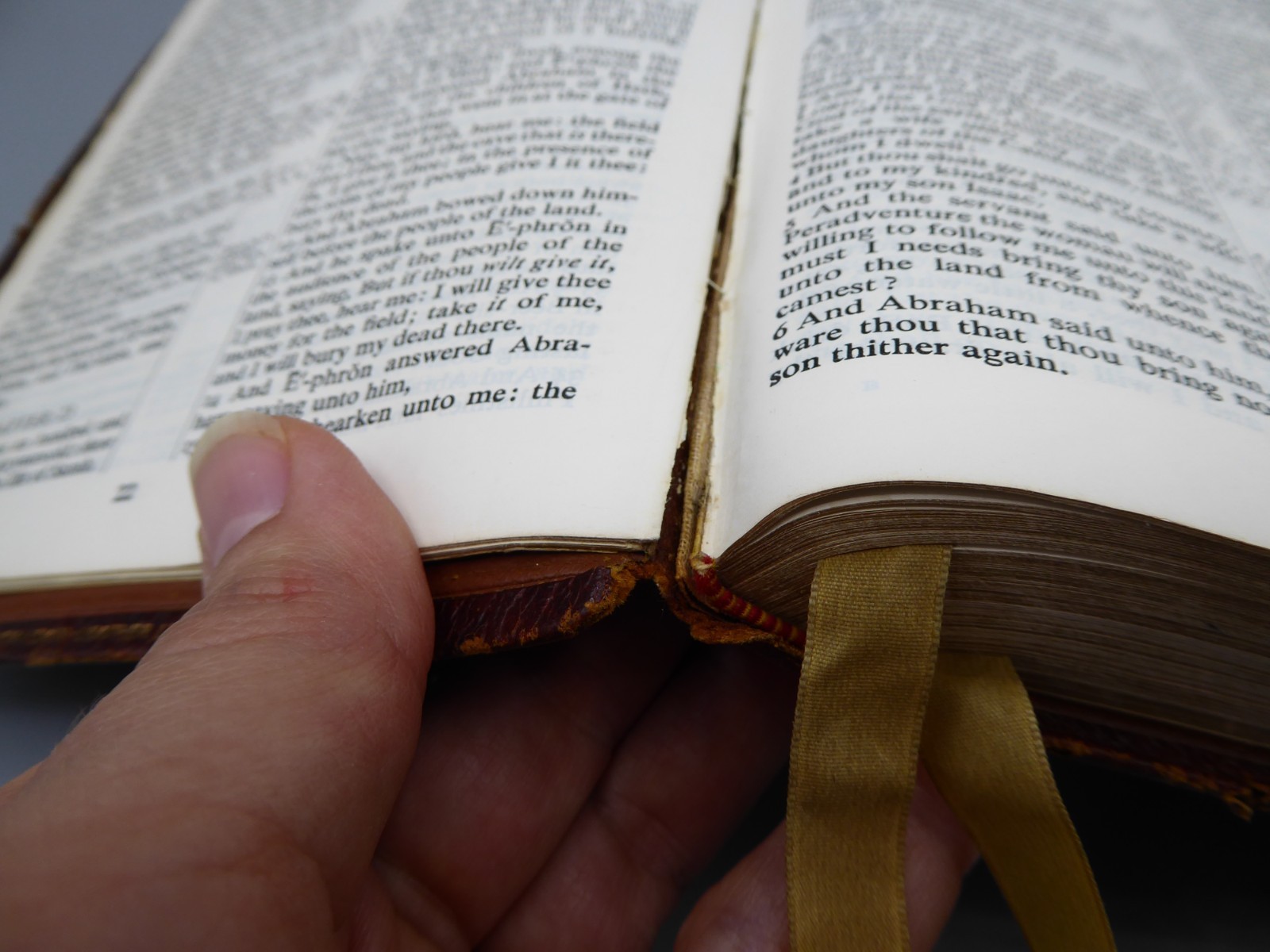 Vintage KJV Holy Bible Cambridge Univ. Press Water Buffalo Calfskin