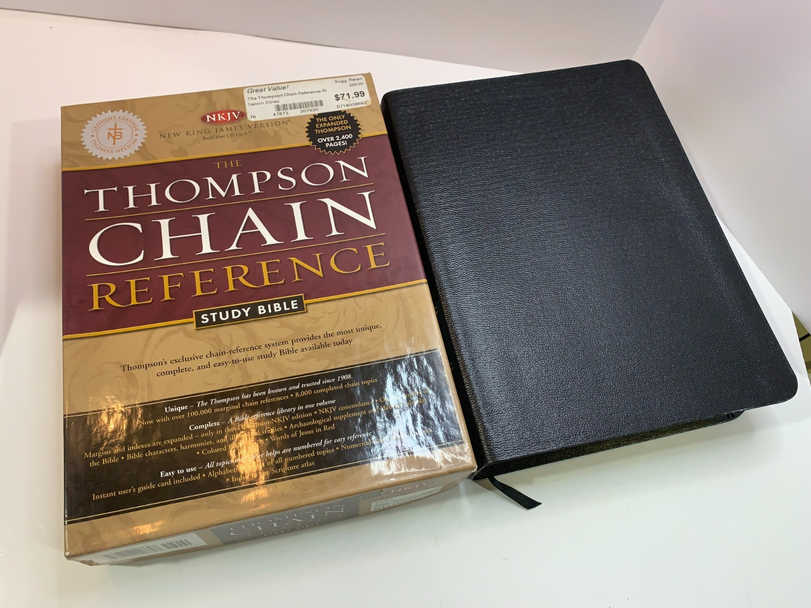 NKJV Thompson Chain Reference Bible Black Genuine Leather Nelson 3556 W/ Box