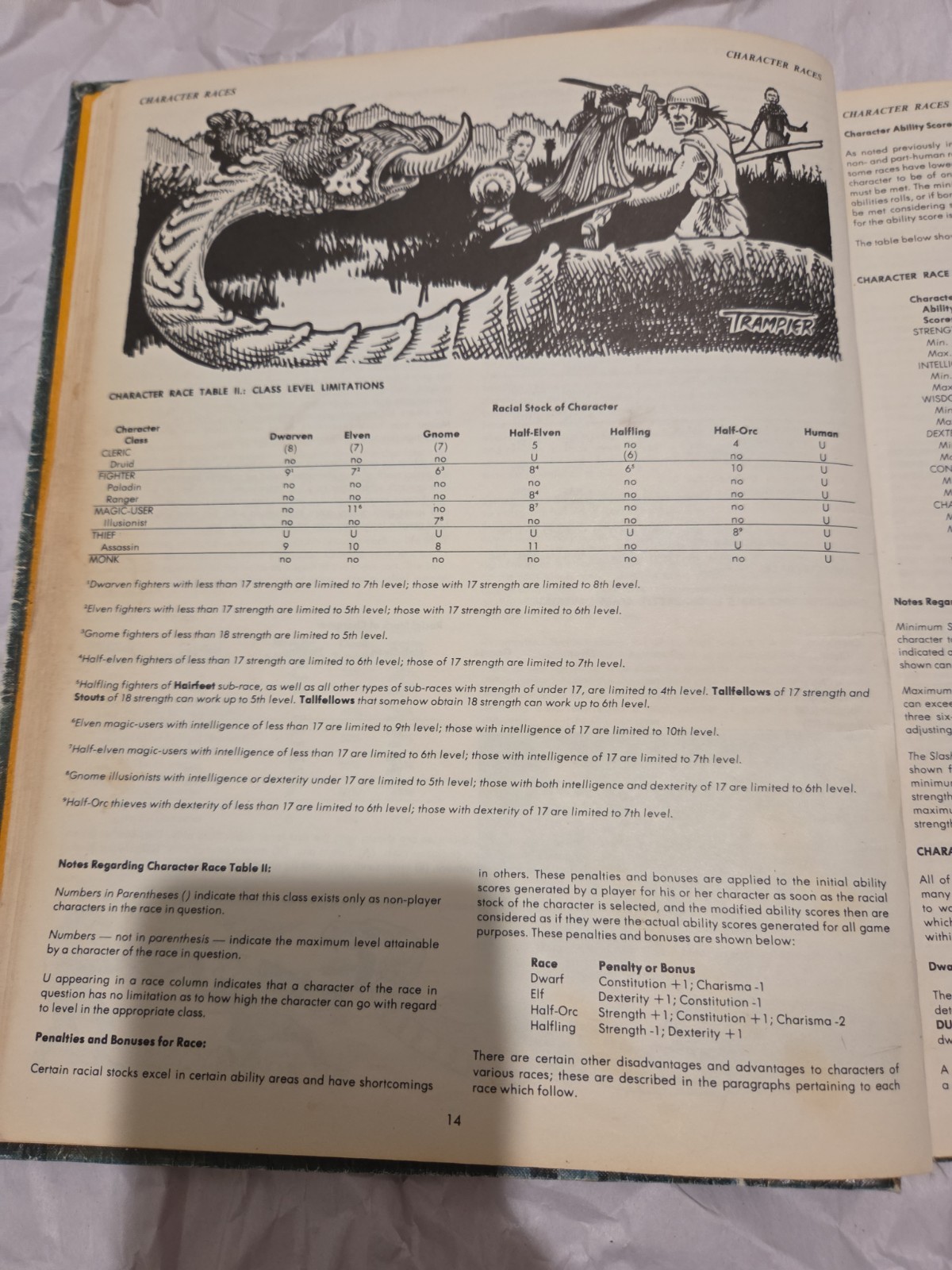 AD&D 2nd Printing PHB Players Handbook Gary Gygax ORIGINAL