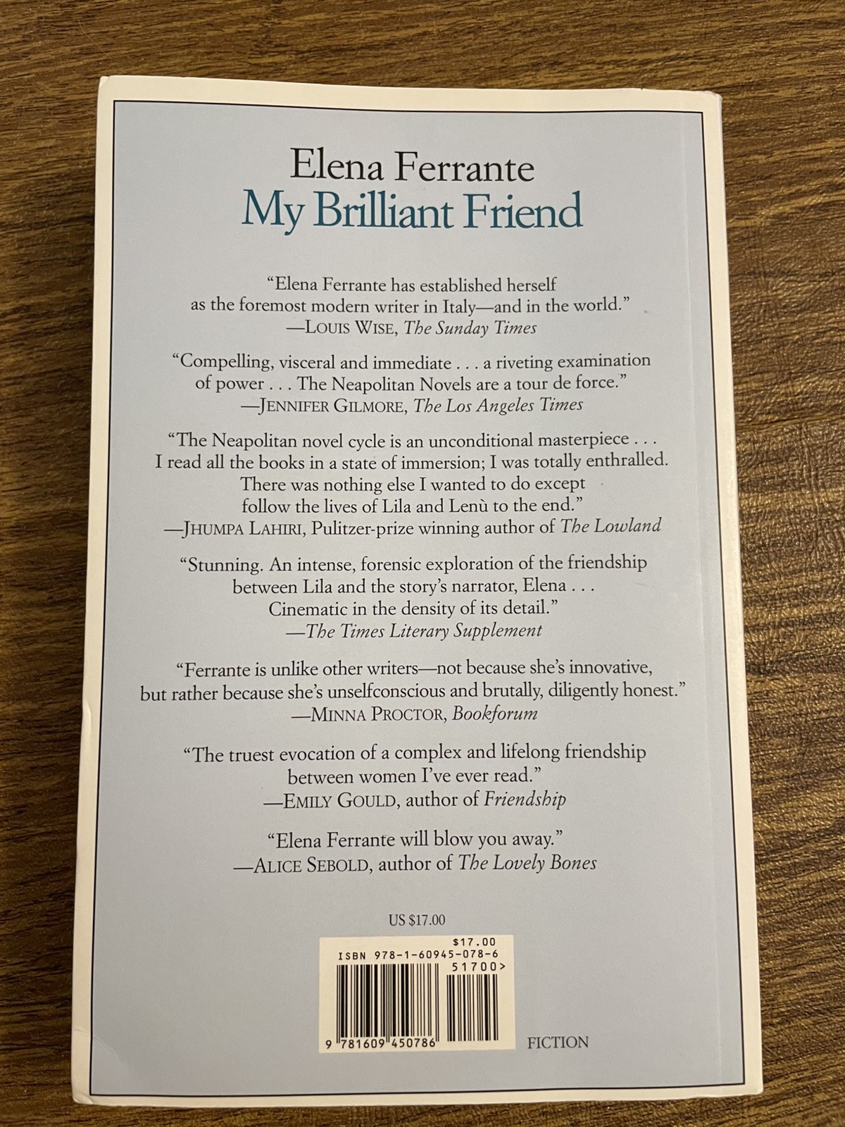My Brilliant Friend Elena Ferrante Paperback Book Like New