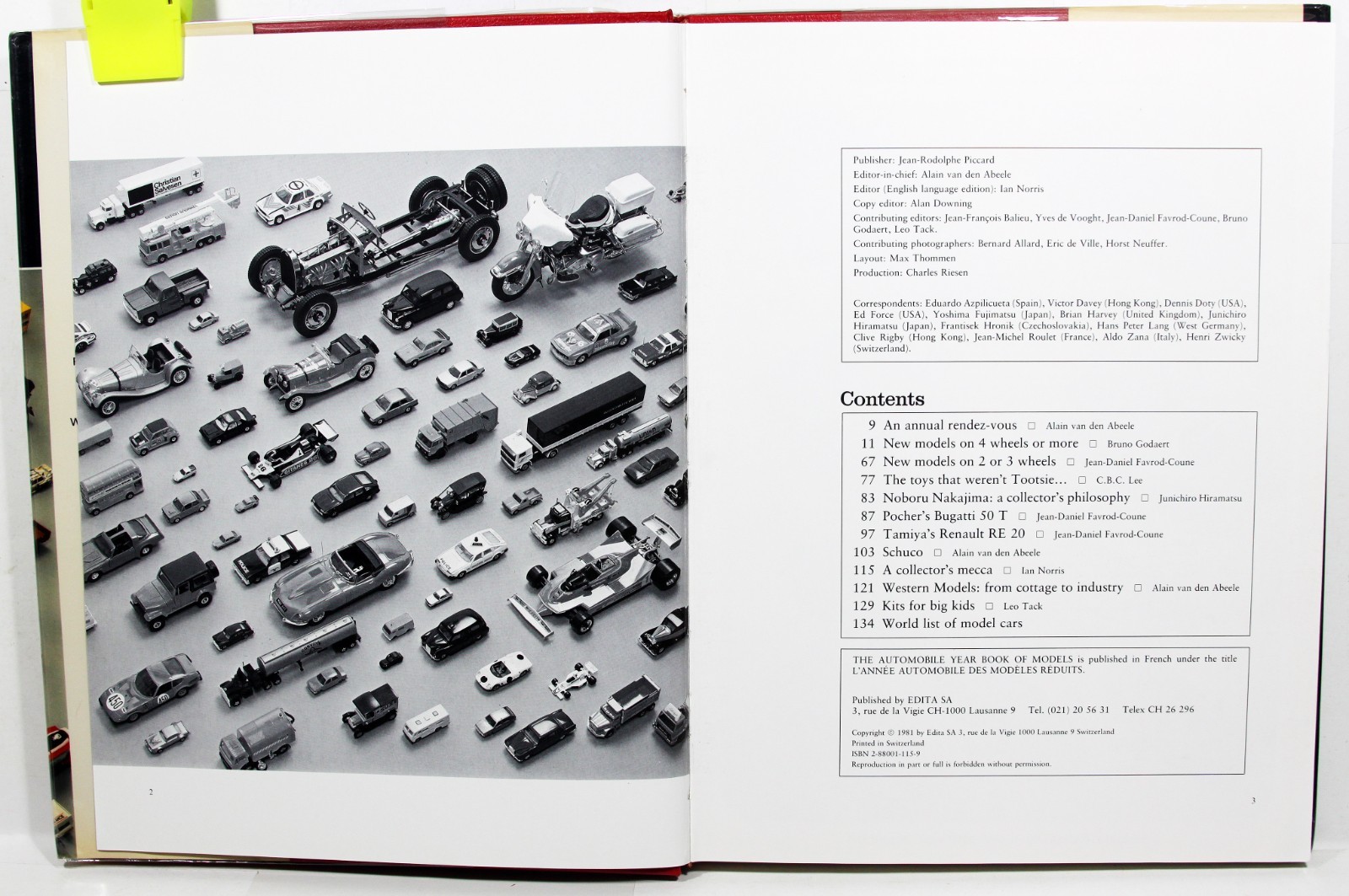 AUTOMOBILE YEAR BOOK OF MODELS 1, 1982, EDITA LAUSANNE, HARD COVER, 168 PAGES