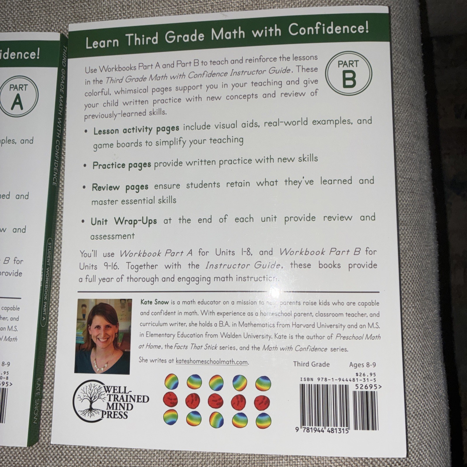 Third Grade Math with Confidence Instructor Guide, Student Workbook Part A & B