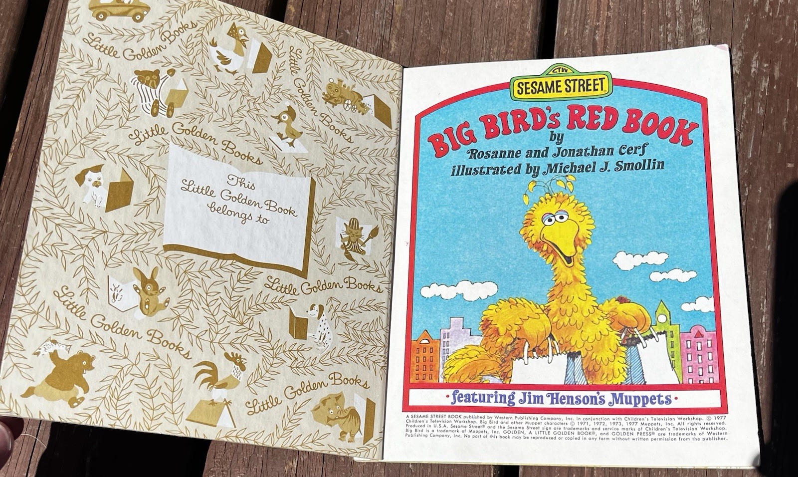 Vintage Sesame Street Big Bird’s Red Book 1977 Little Golden Book Children’s