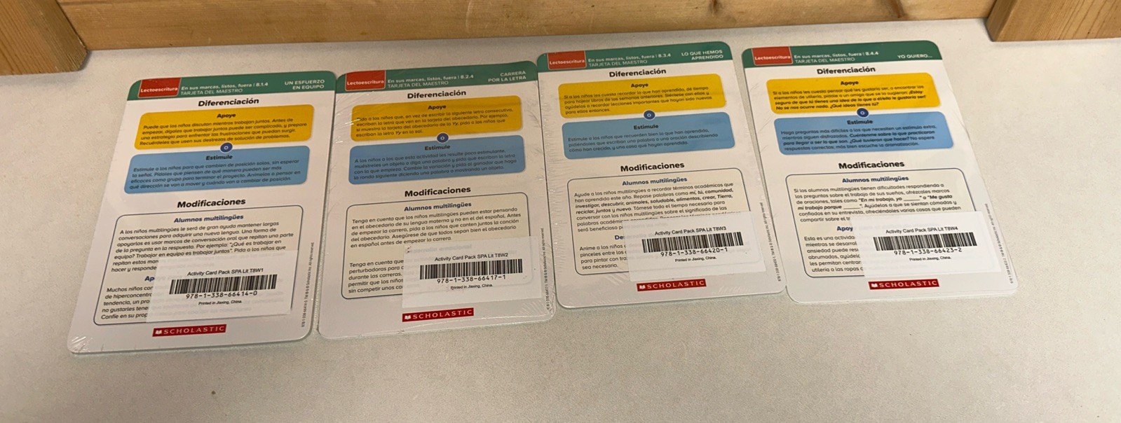 Scholastic Pre K On My Way Espanol Spanish English Learning Aids Vocabulary Card