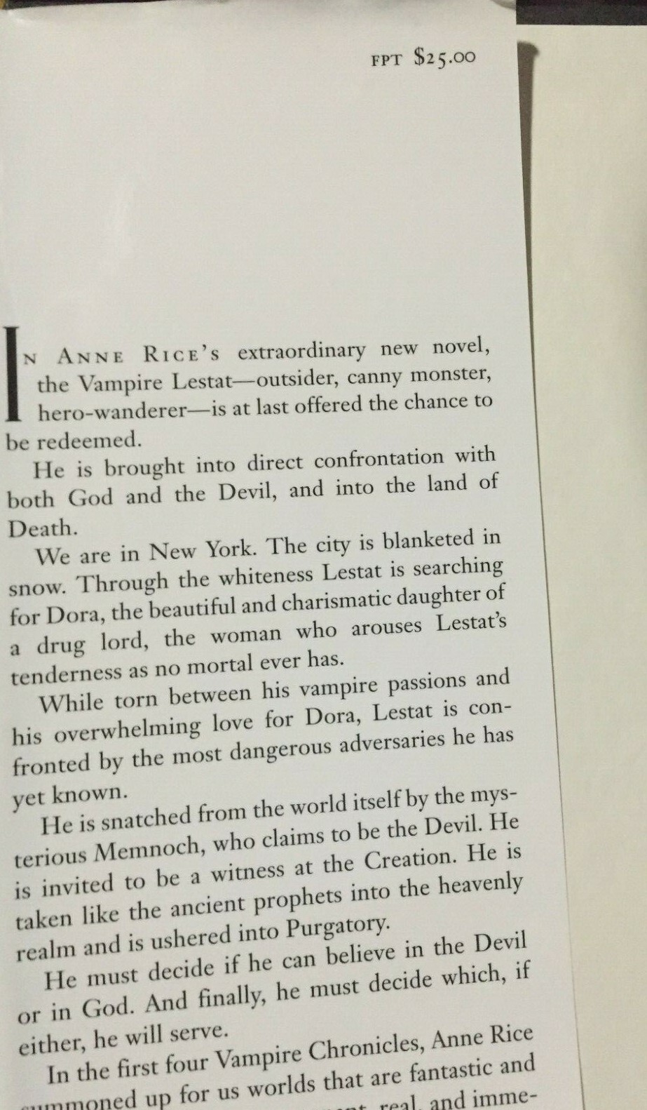 Vampire Chronicles Ser.: Memnoch the Devil by Anne Rice (1995, Hardcover) SIGNED