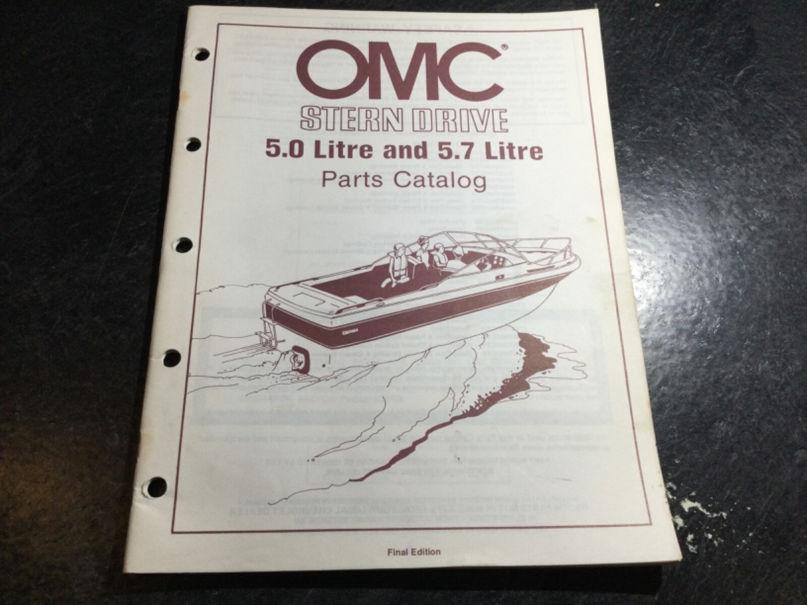 1983 OMC 5.0L & 5.7L V8 Stern Drive Parts Catalog GM 305 & 350 C.I 2V & 4V