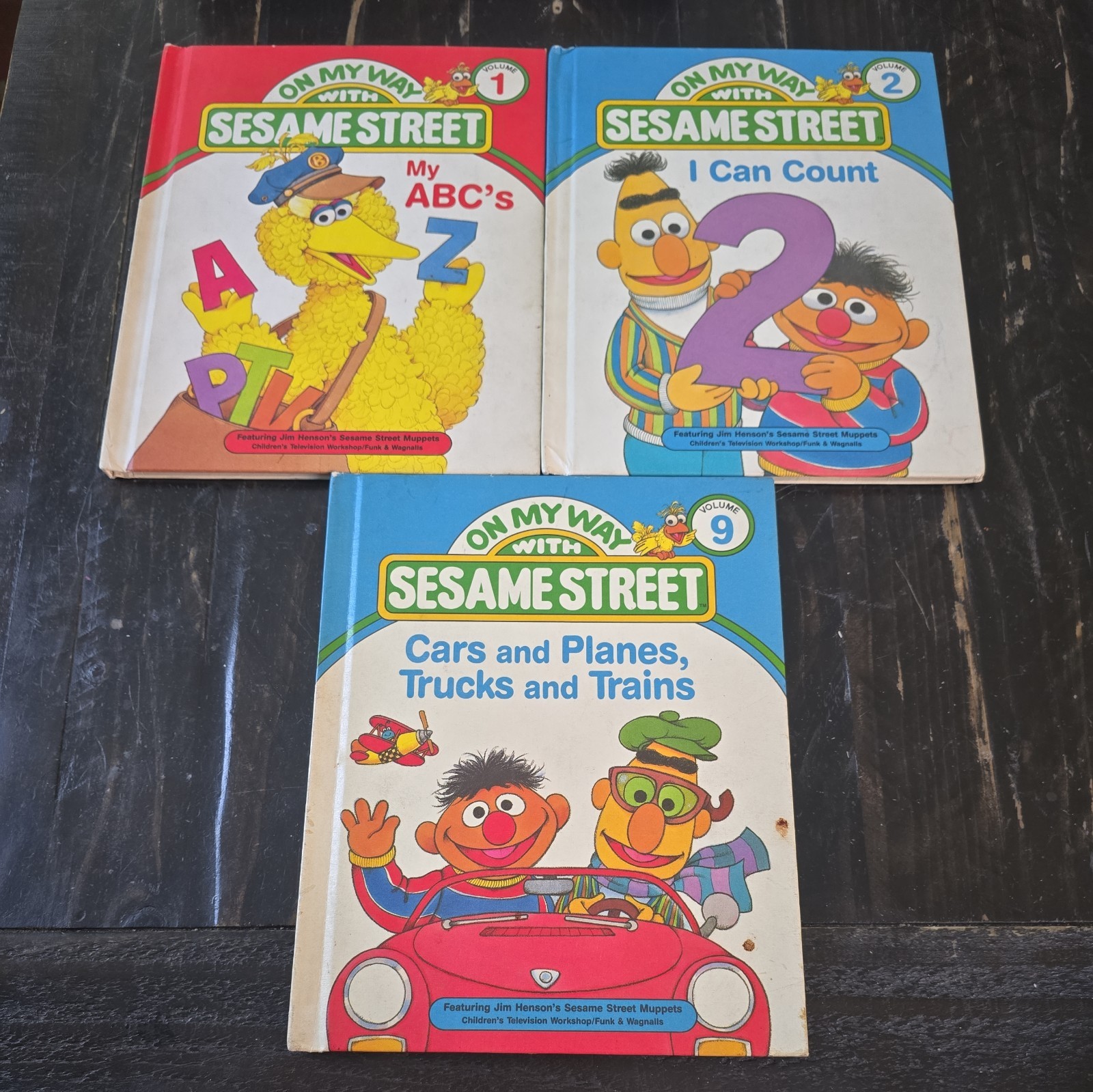 Vintage On My Way With Sesame Street Books Lot Of 3 1989 (Volume 1, 2 & 9)
