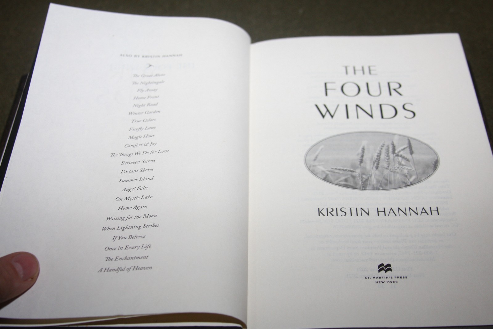 The Four Winds by Kristin Hannah 2021 HC 1st US Edition/10th Printing