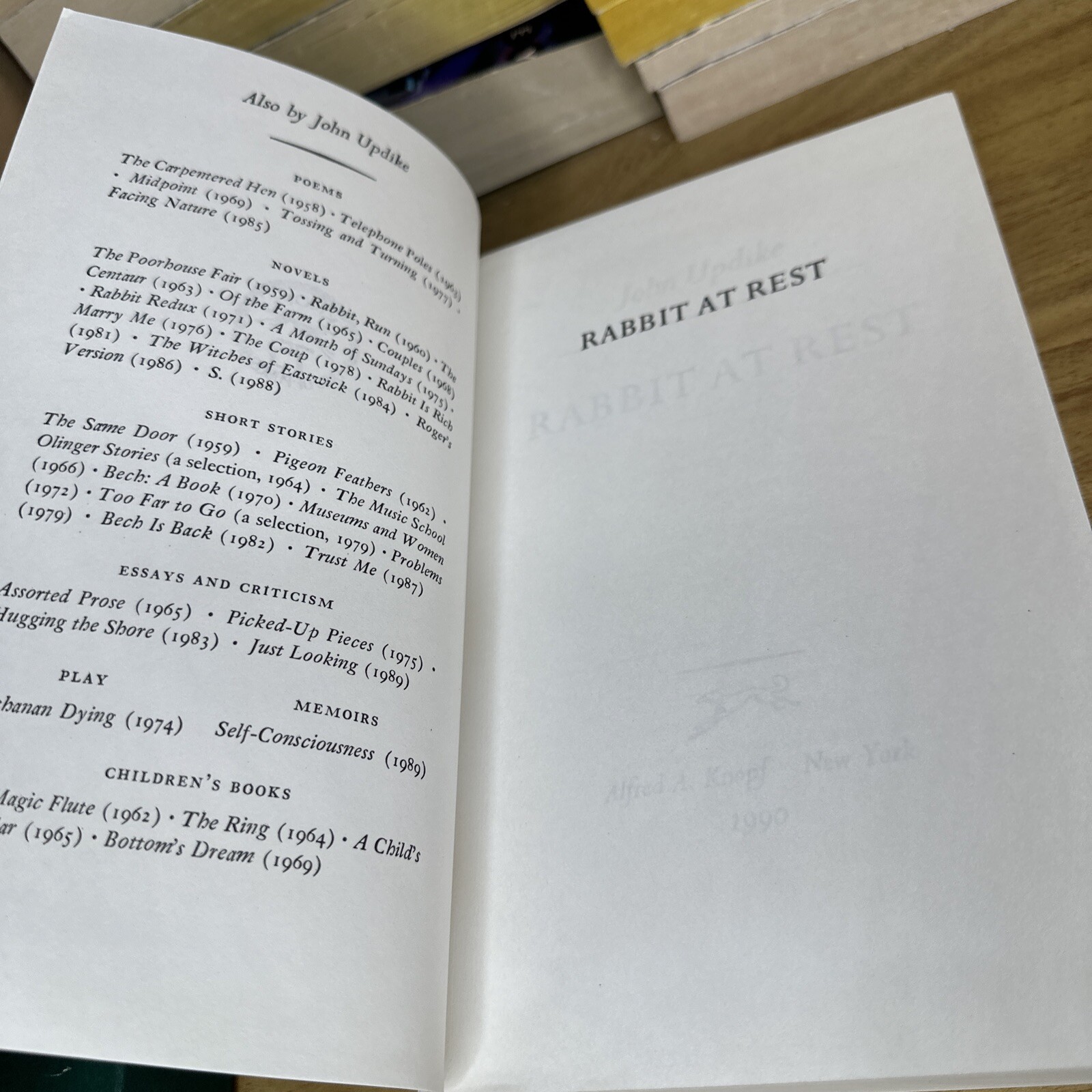 Rabbit at Rest Signed John Updike Advanced Readers Copy 1990 Alfred A Knopf PB