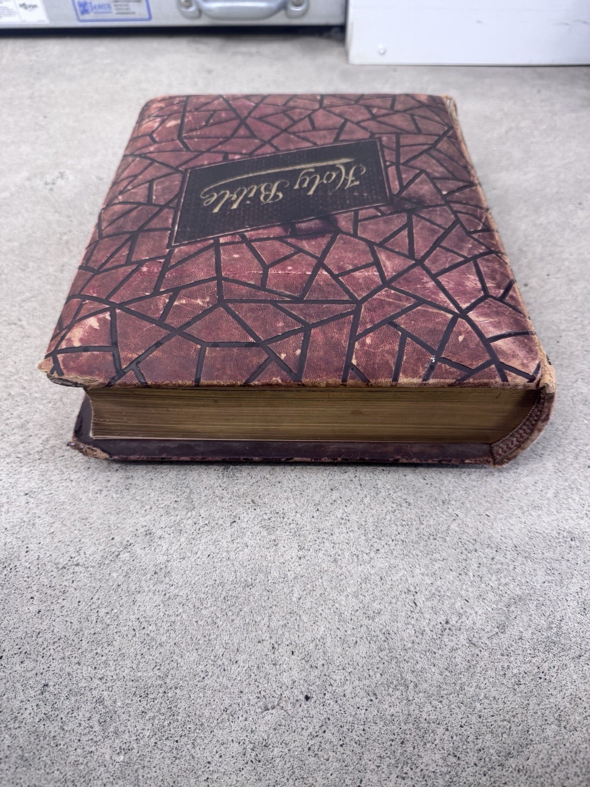 1800s Vintage Book Holy Bible Altemus Antique Leather Original