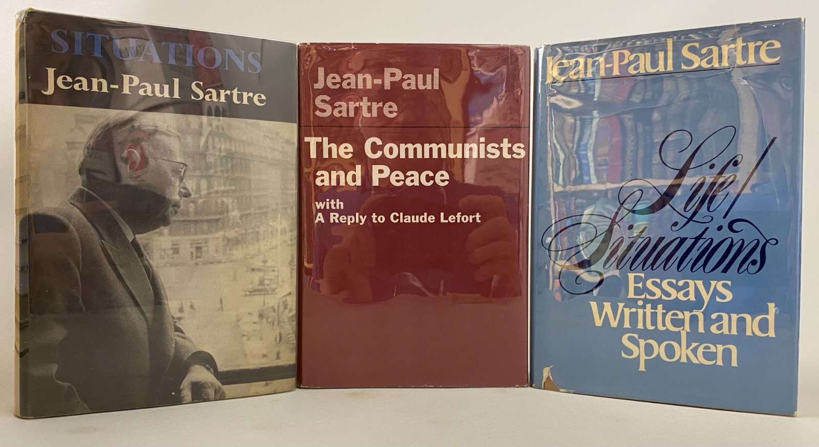 3 hardcover 1st editions by Jean Paul Satre SITUATIONS, COMMUNIST & PEACE, LIFE