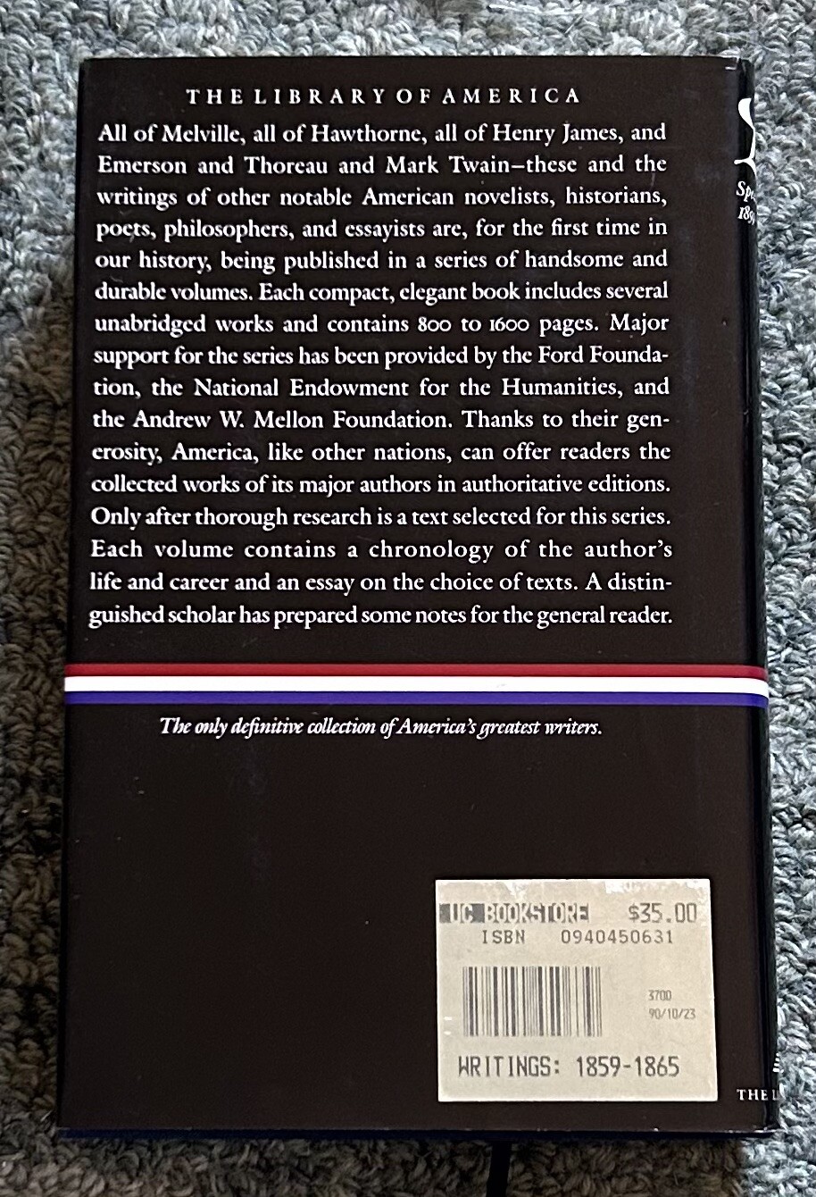 Library Of America Abraham Lincoln Speeches Letters Miscellaneous Writings HC