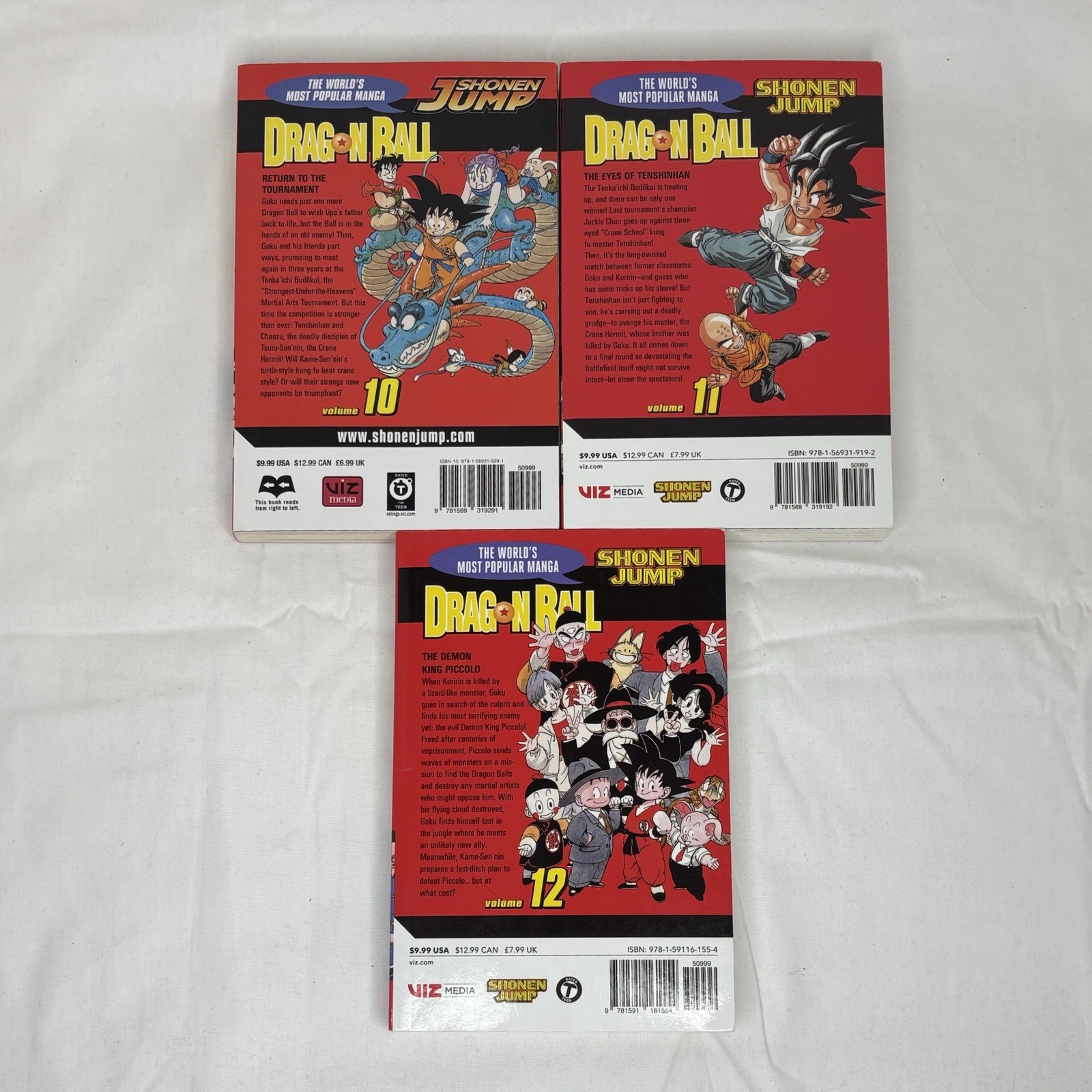 Dragon Ball Vol 10 11 12 Manga Shonen Jump English Akira Toriyama Paperback