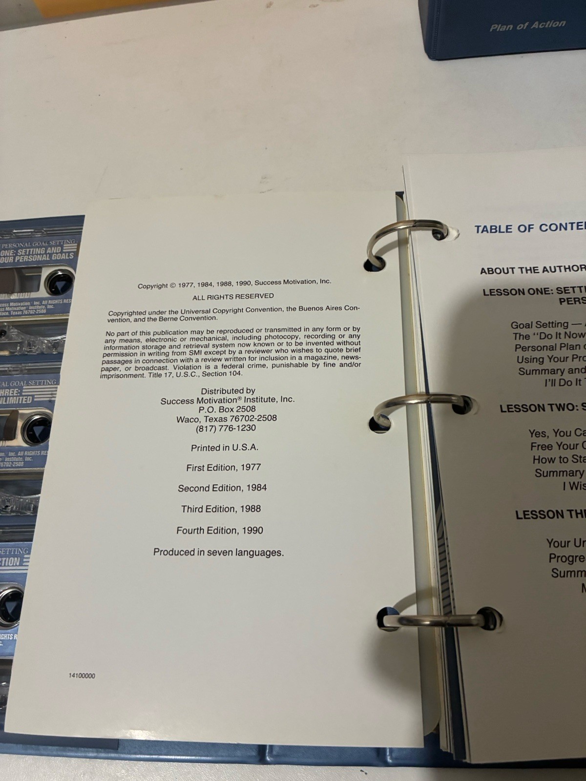 1990 Dynamics of Goal Setting – Lesson Manual & Plan of Action – Paul J. Meyer