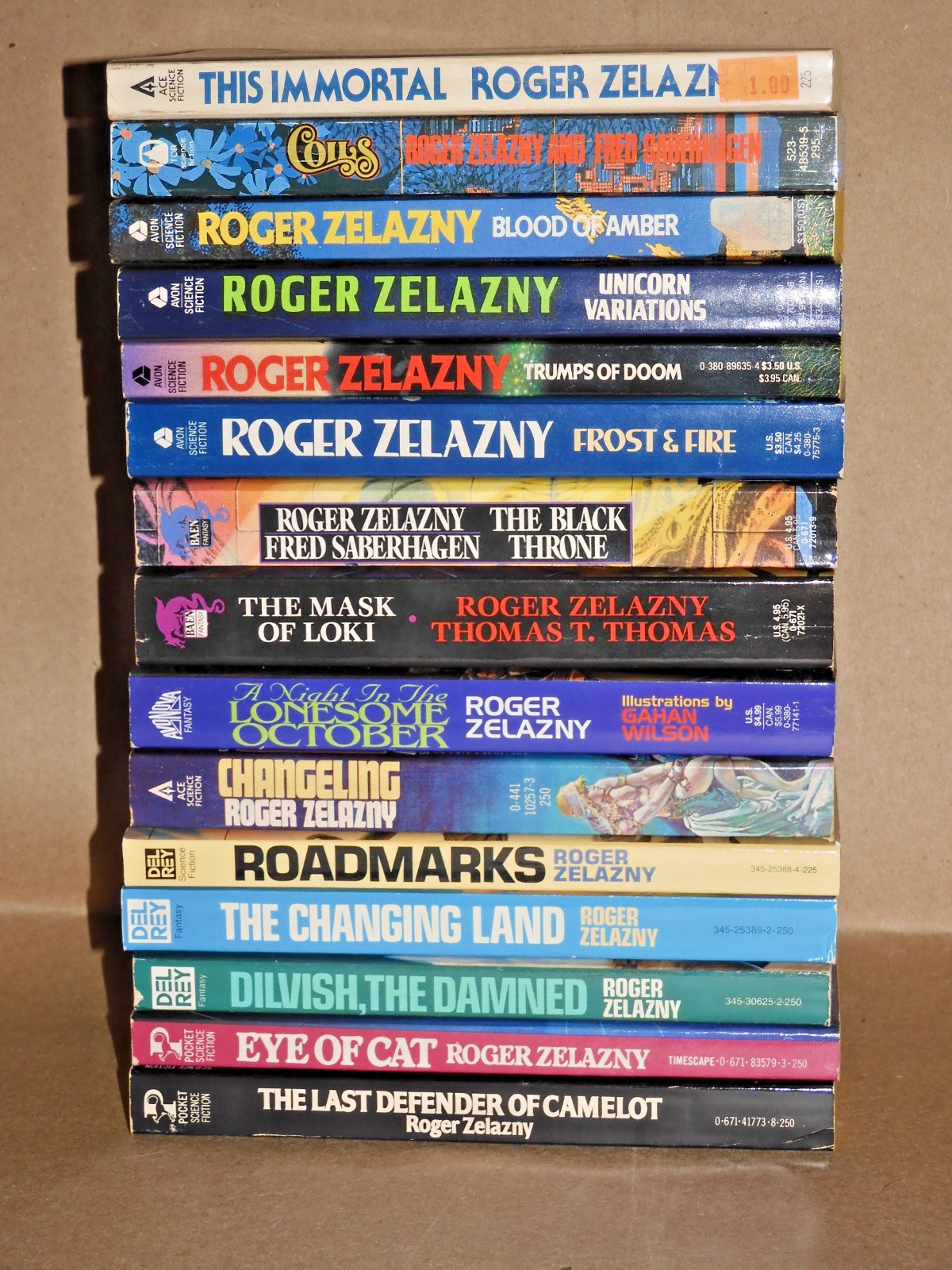 ROGER ZELAZNY Lot 15 Fantasy & Science Fiction Paperbacks 1980s – 1990s