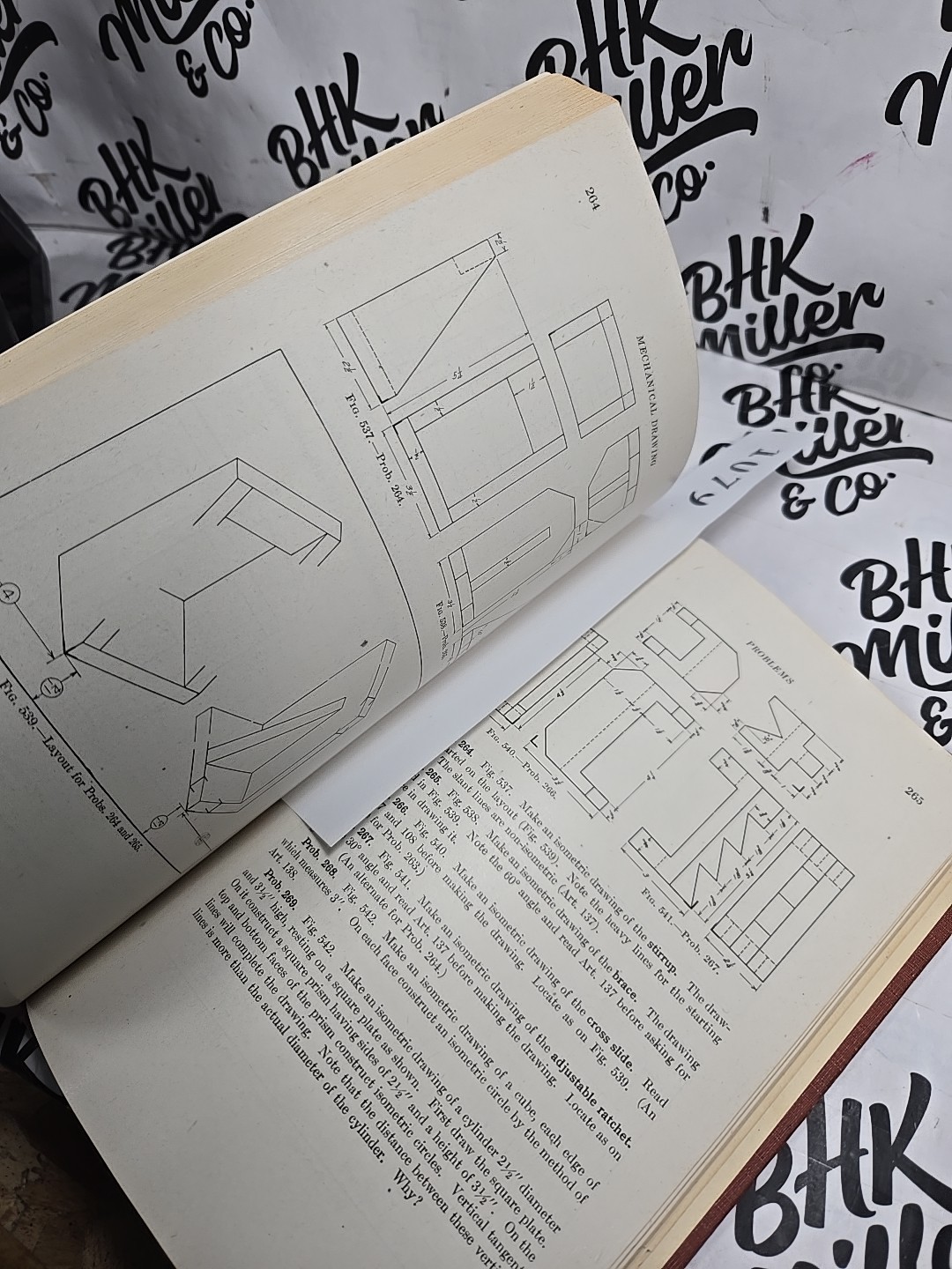 Vintage 1940 Mechanical Drawing by French Hardcover Book