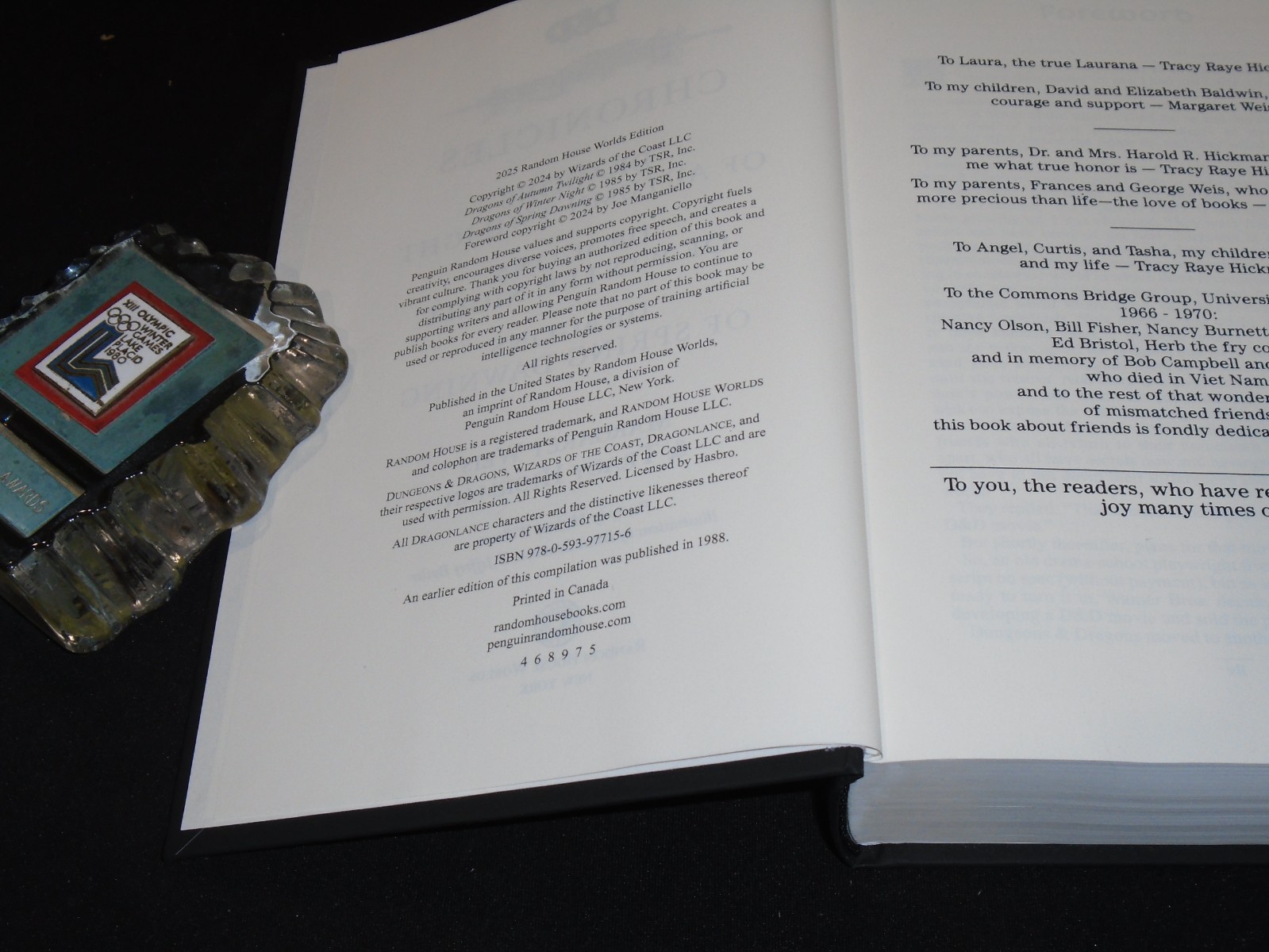 Signed M Weis & T Hickman DragonLance Chronicles US Ed Before GameOfThrones