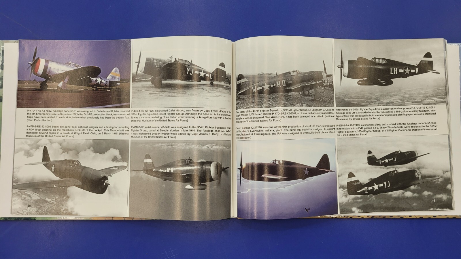 SQUADRON P-47 Thunderbolt Action Military Photo Hardcover Book WWII US Aircraft