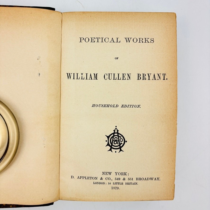 Poetical Works William Cullen Bryant 1879 Household Edition Poetry