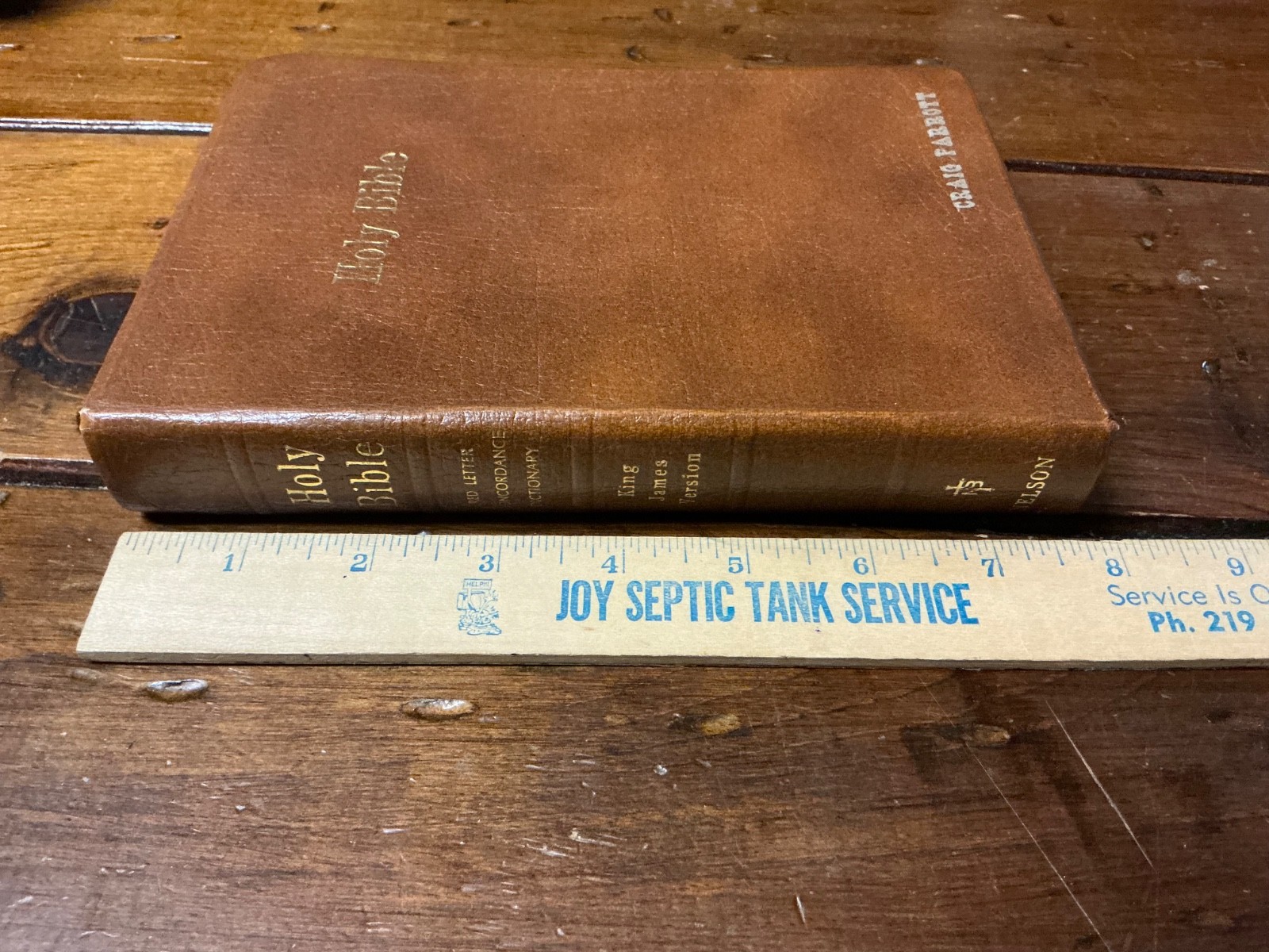 KJV Holy Bible References Red Letter Brown Genuine Leather 1970 Nelson