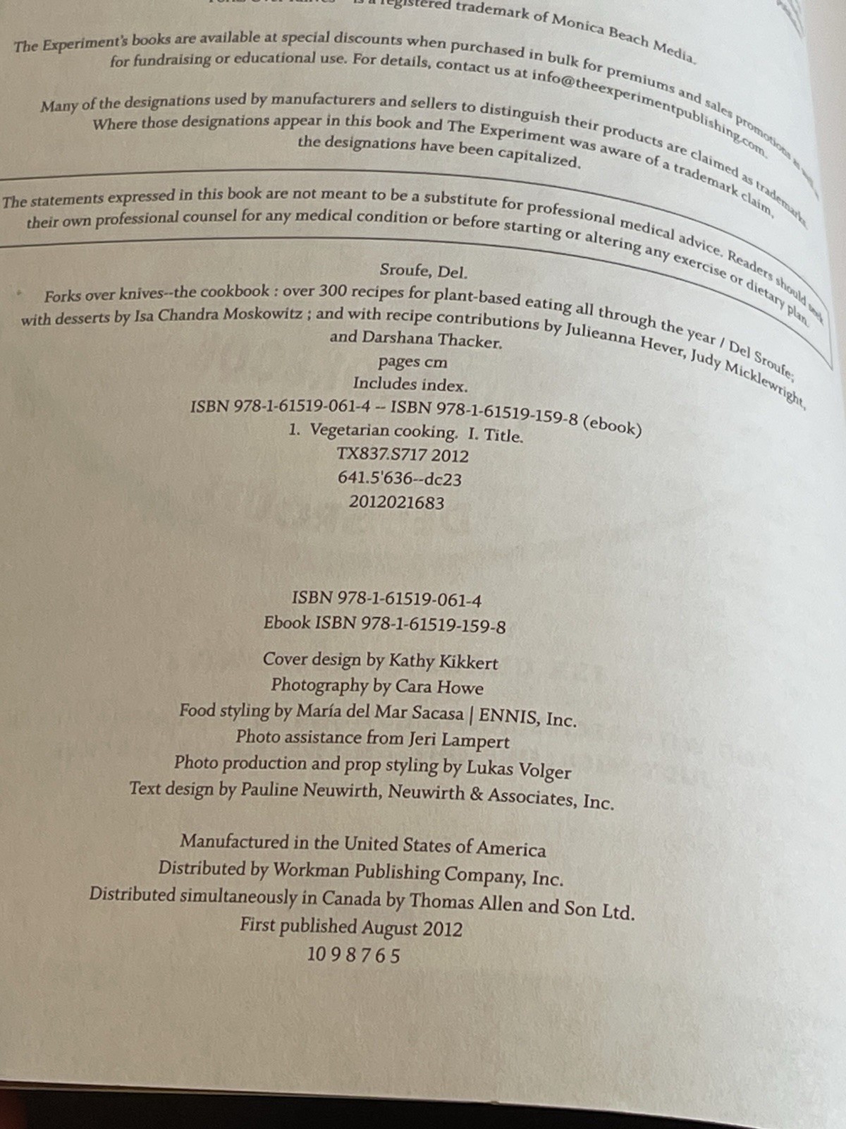 Forks Over Knives the Cookbook by Del Sroufe