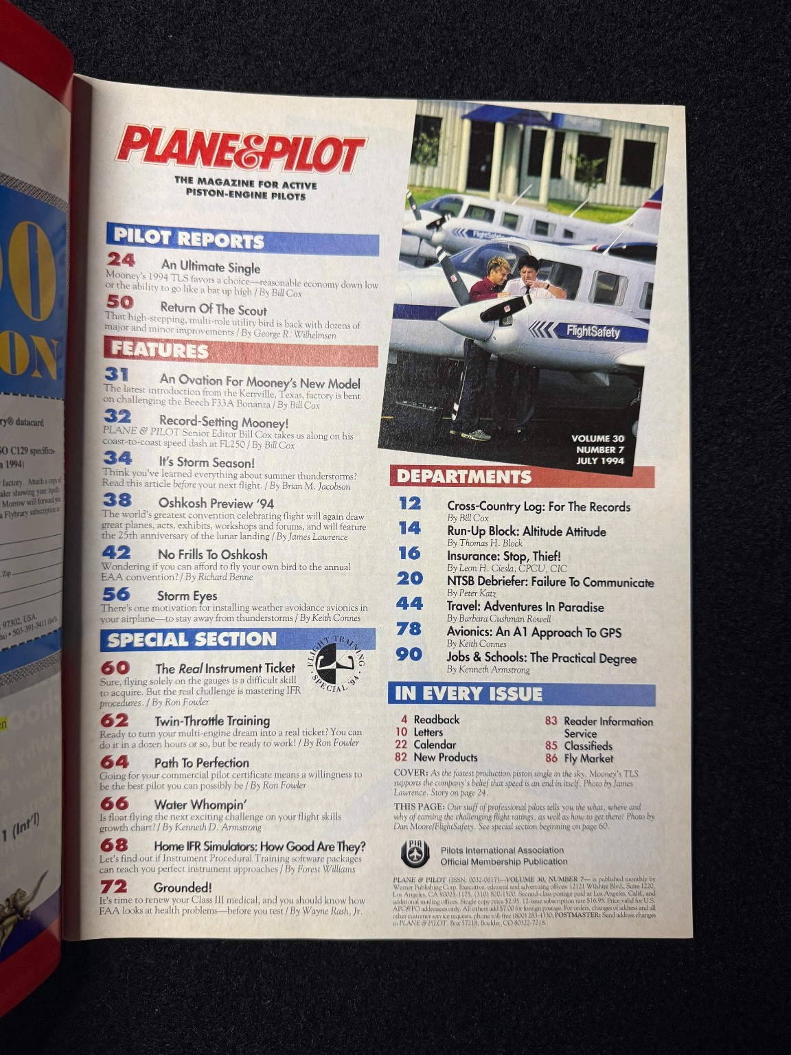 Plane & Pilot Magazine July 1994 Aviation Aircraft GPS Flight Training Vintage