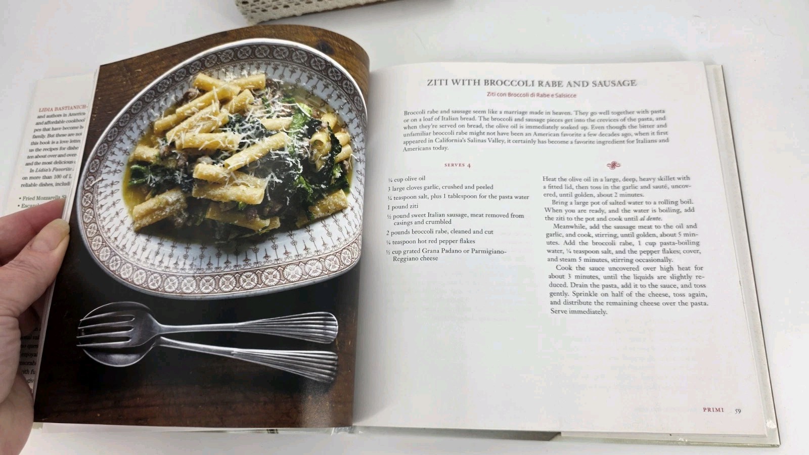 Lidia’s Favorite Recipes: 100 Foolproof Italian Dishes Hard Cover New