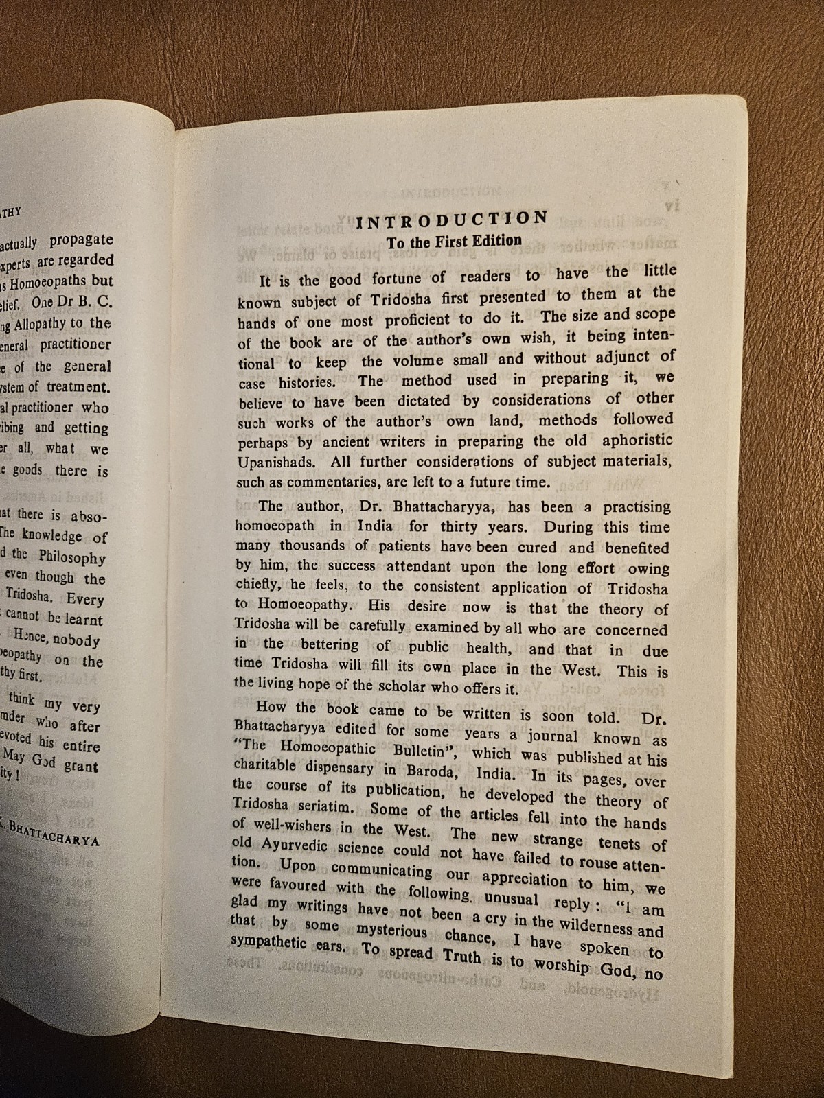 Tridosha and Homoeopathy by Benoytosh Bhattacharyya PB
