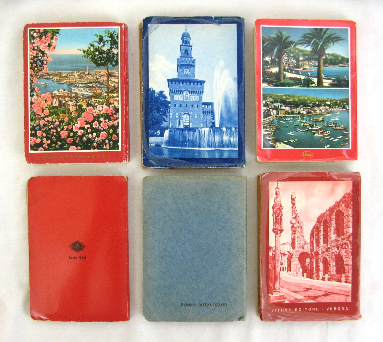 Lot of 6 Souvenir 60 Fotocolor 3×4″ Color Photos Foldout 1960’s Italy