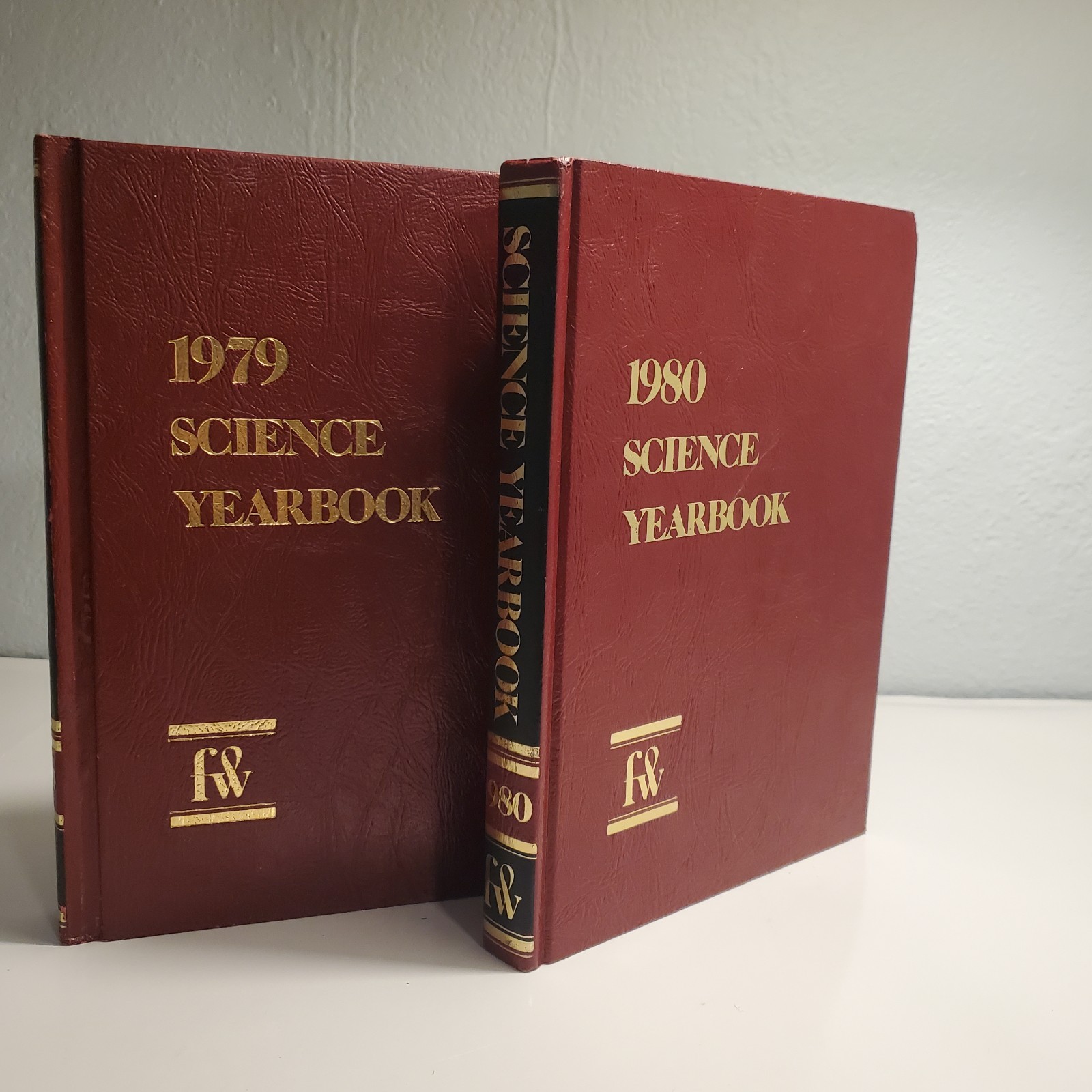 Funk and Wagnalls Science Yearbook 2 Hardcover Volume Lot 1979 – 1980