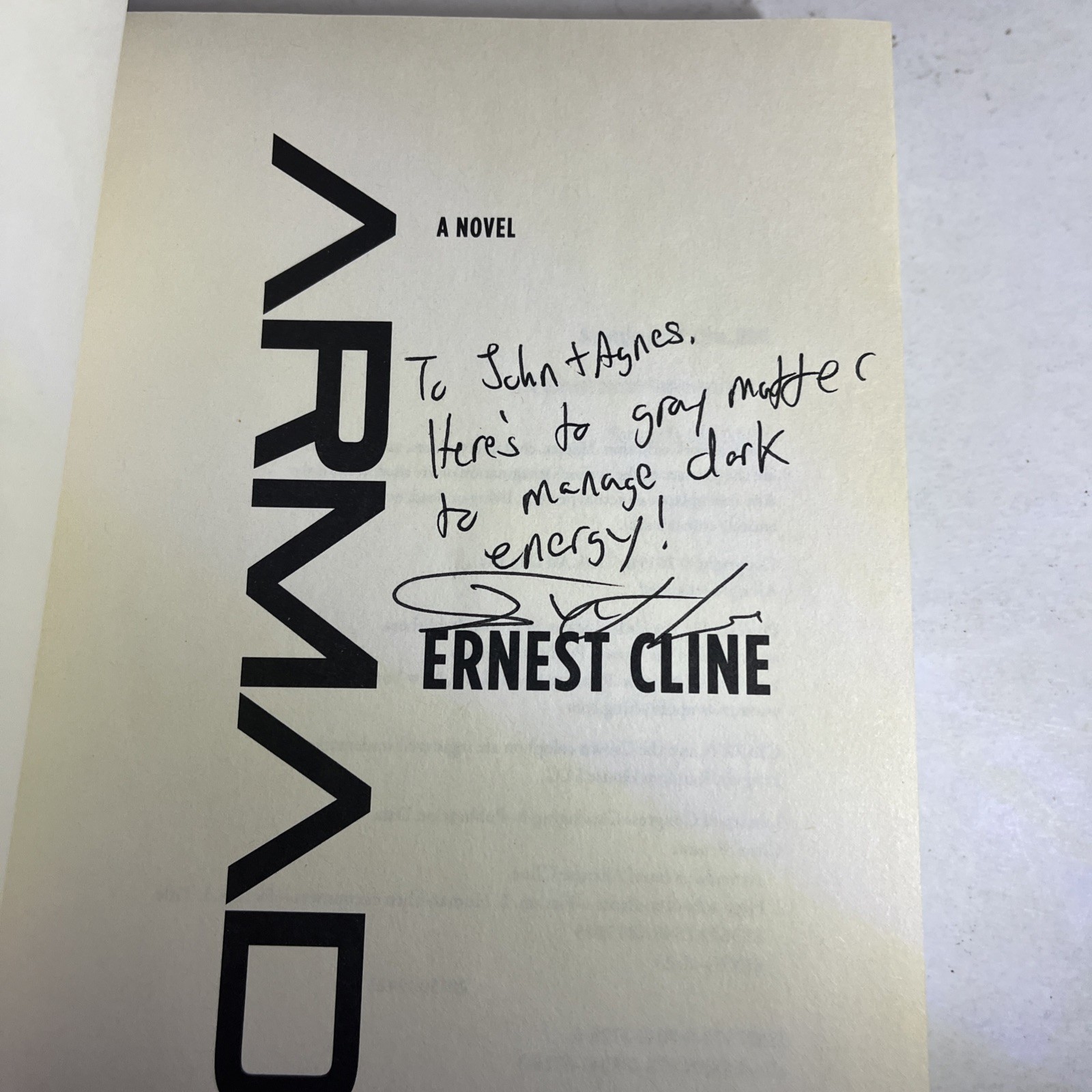 Armada a Novel by Ernest Cline 2015 Hardcover SIGNED 1st edition 1st print