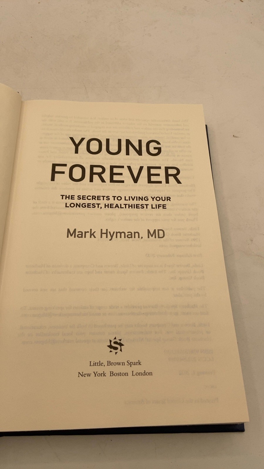 Young Forever Mark Hyman, MD Hardcover First Edition 2023