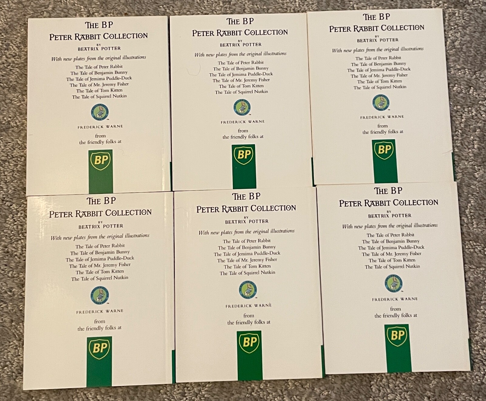 BP Gas Advertising Beatrix Potter Peter Rabbit Book Library Collection Box Set