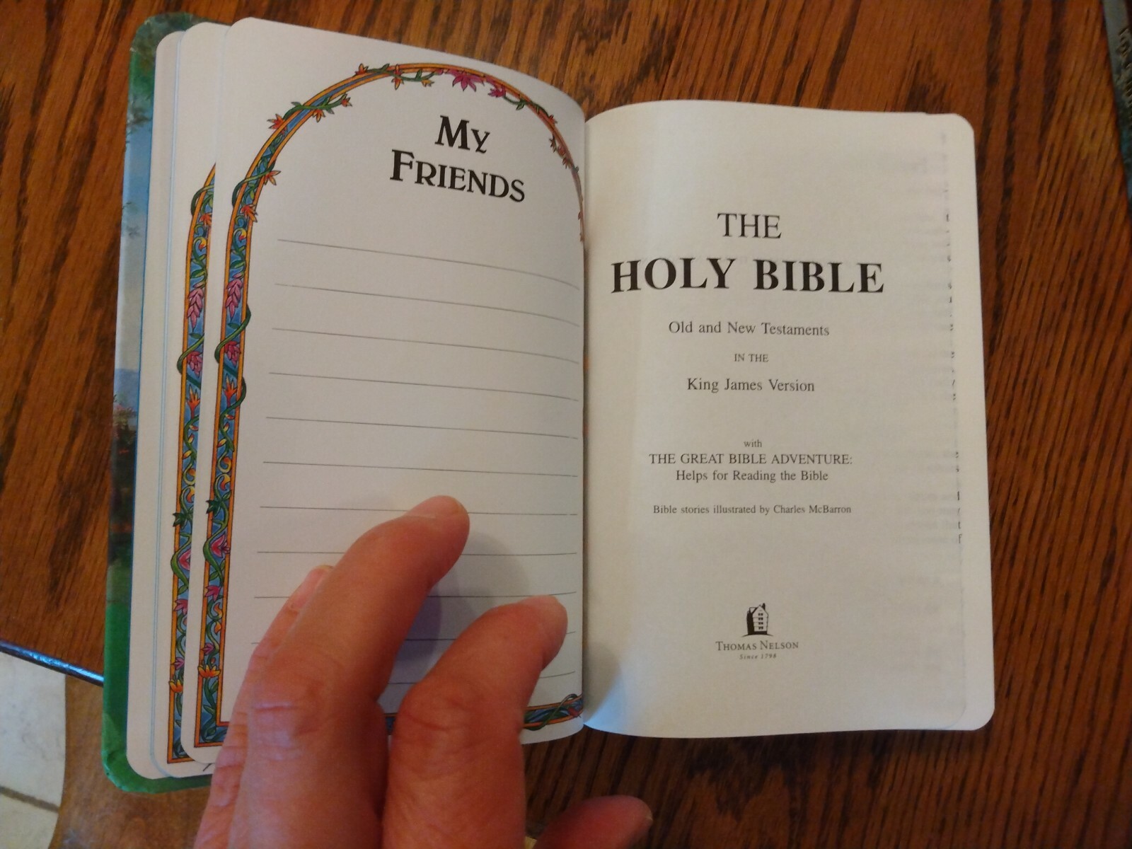 Children’s Bible KJV Seaside Bible Illustrated Nelson Hardcover blue edge