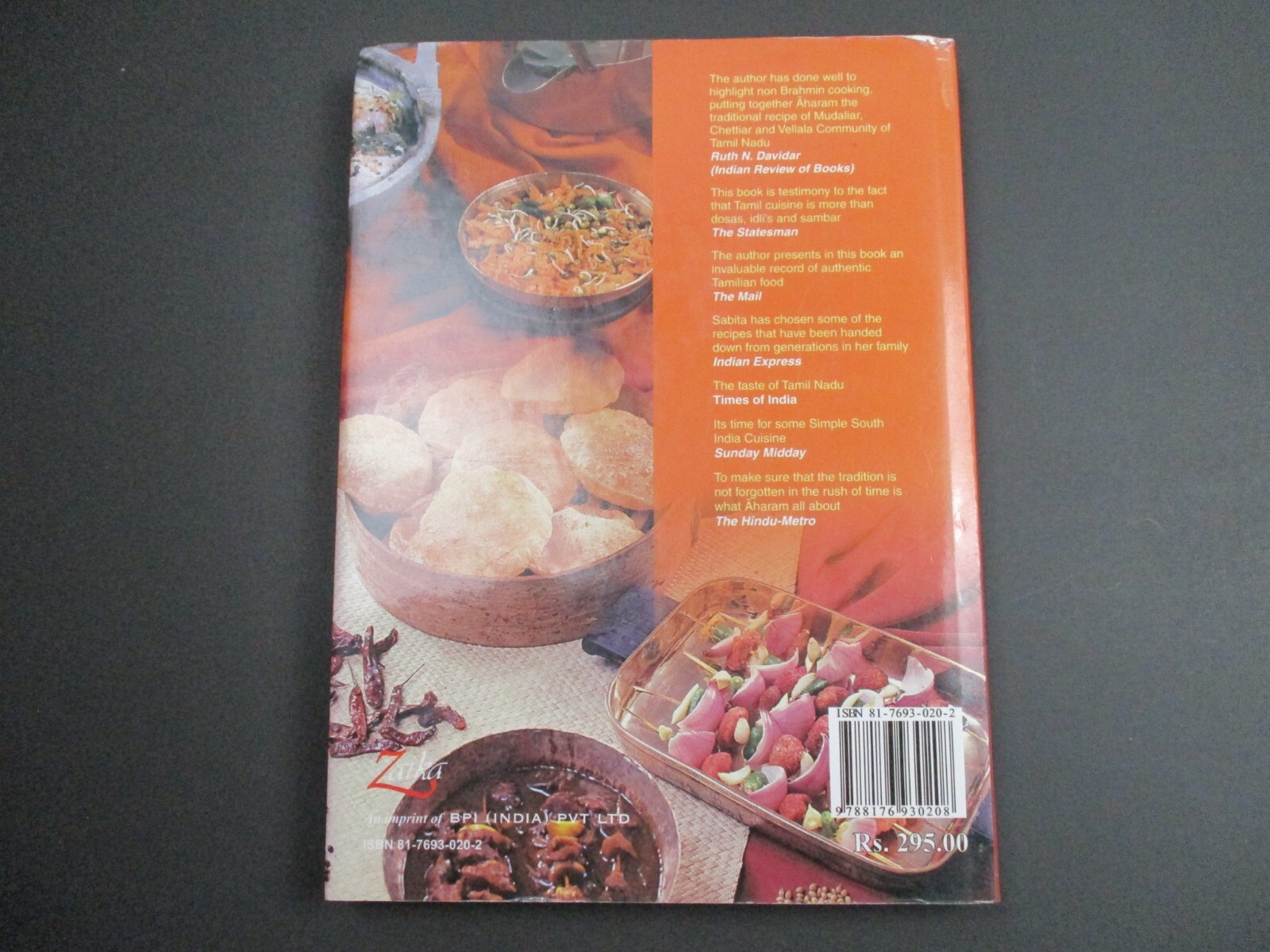 AHARAM: TRADITIONAL CUISINE OF TAMIL NADU by Sabita Radhakrishna Cookbook