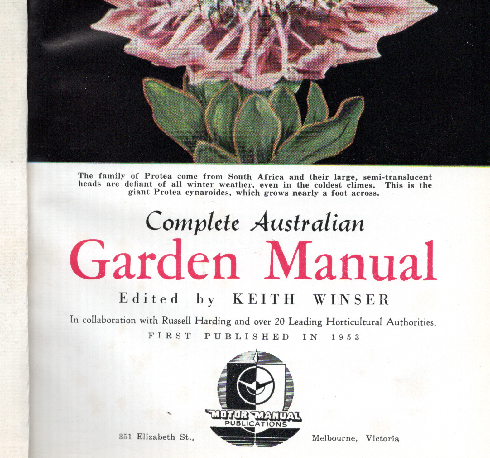 Keith Wisner’s GARDEN MANUAL for VICTORIA 1952 Australia 348 pages Gardening