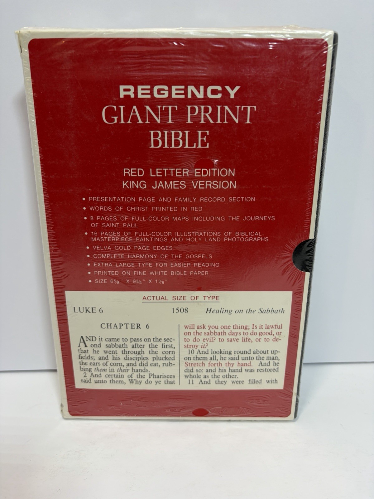 Vntg KJV Giant Print Bible Red Letter Regency 880 Sealed New Black Thomas Nelson