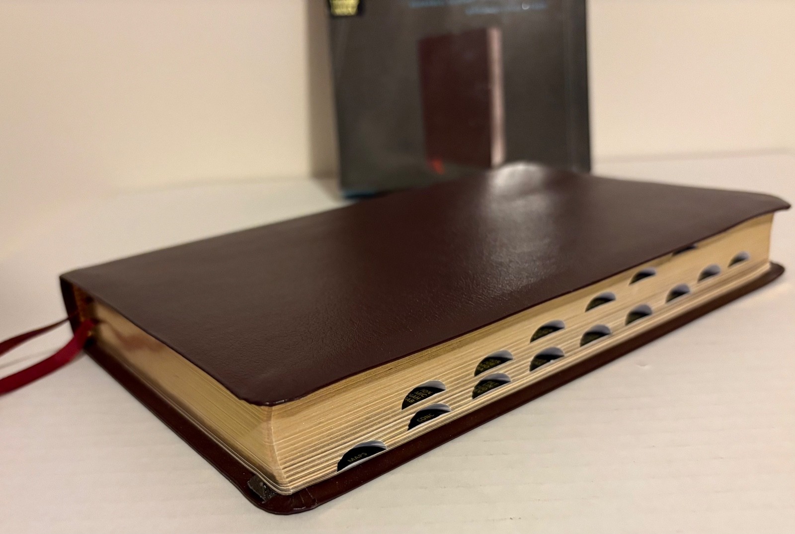 NIV, Thinline Reference Bible, Bonded Leather, Burgundy, Red Letter Edition NICE