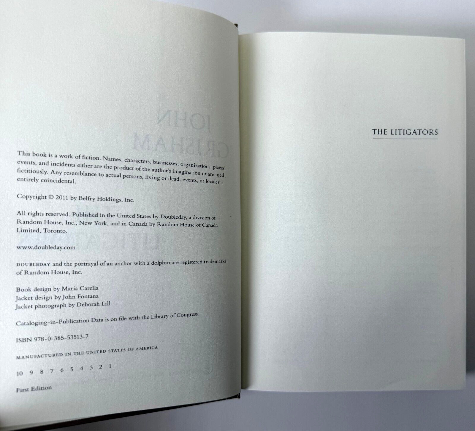 The Litigators SIGNED by John Grisham, 2011 HCDJ 1st ed 1st print Mylar, Fine